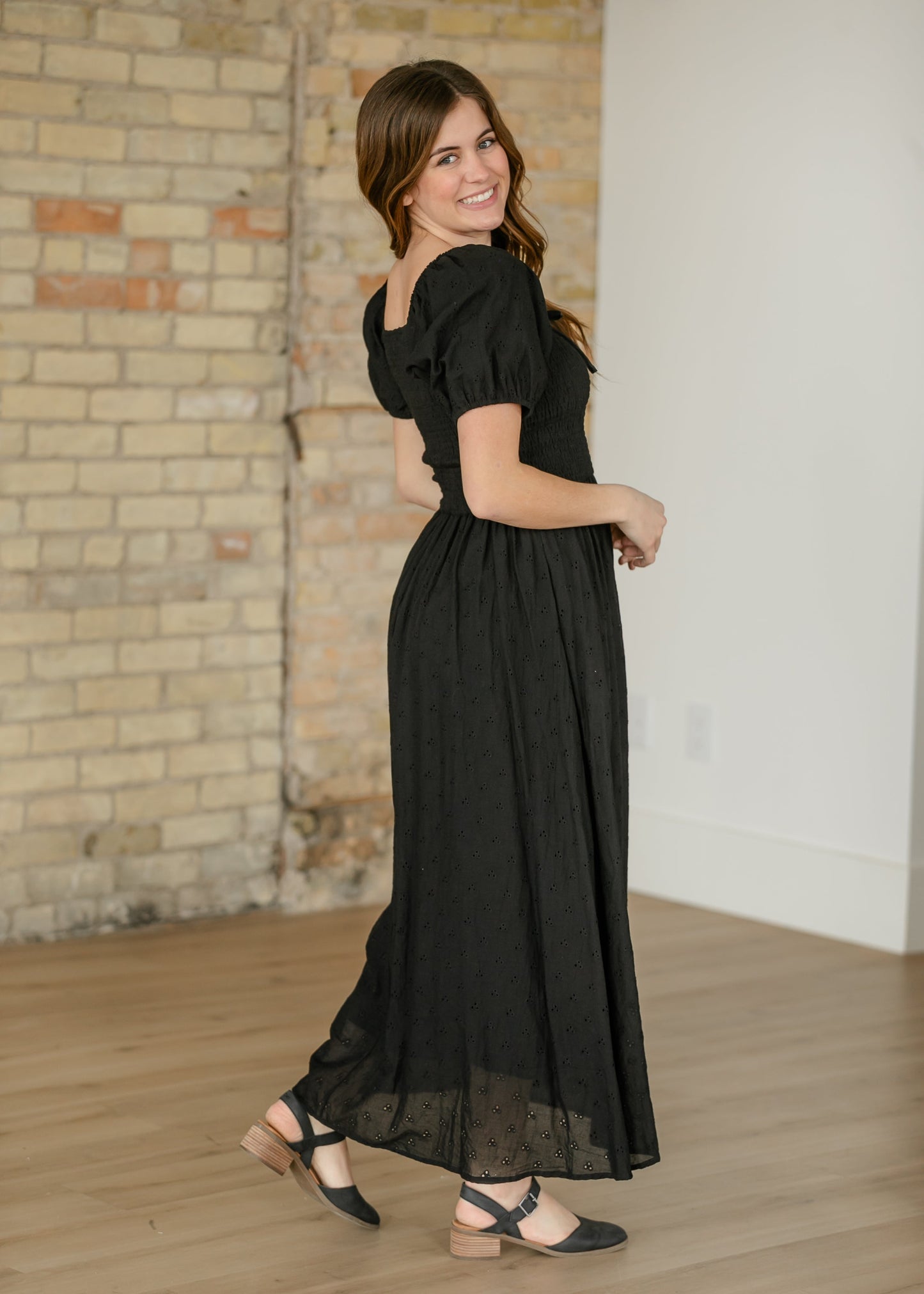 Rayna Black Eyelet Maxi Dress