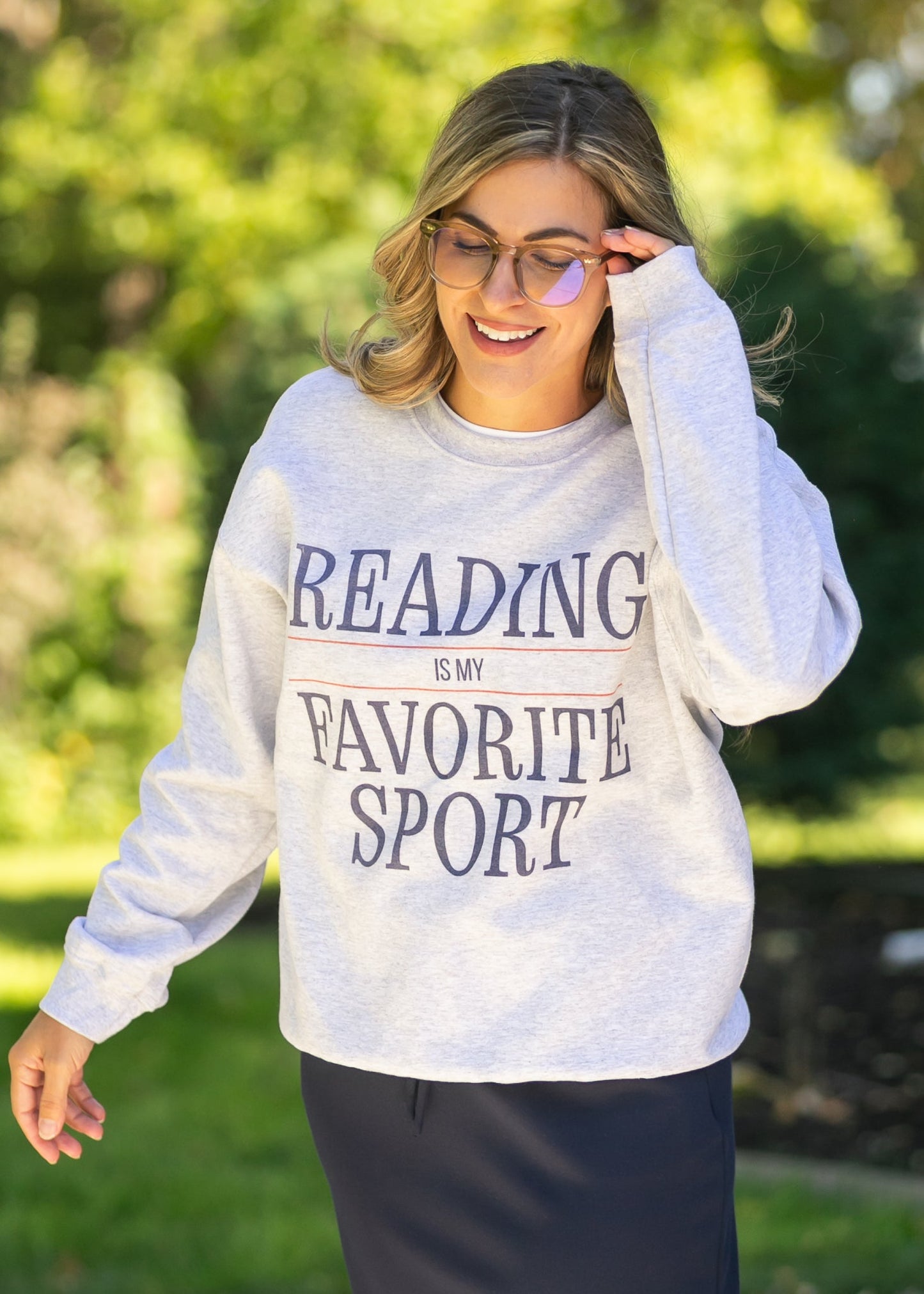 Reading Is My Favorite Sport Graphic Sweatshirt