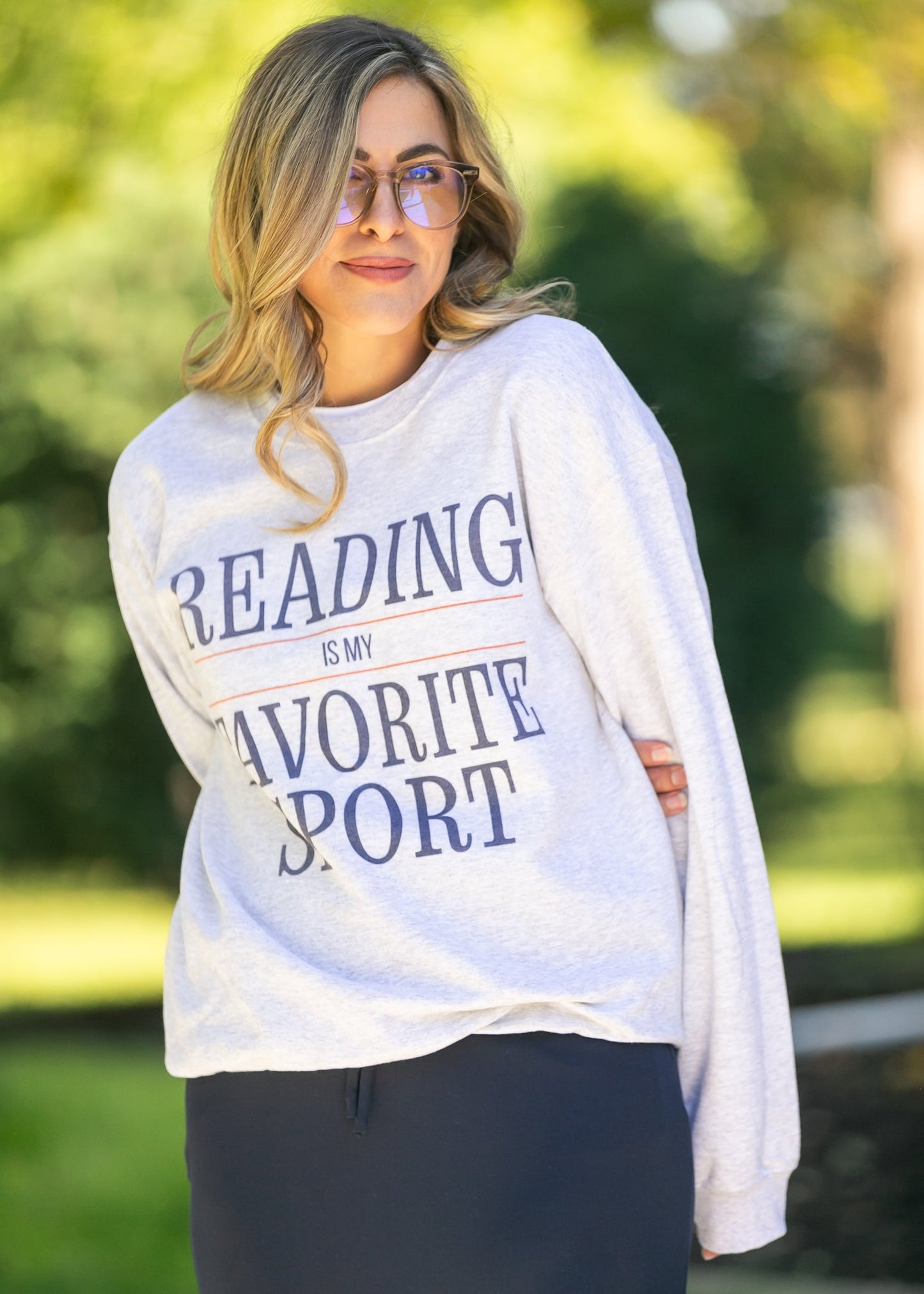 Reading Is My Favorite Sport Graphic Sweatshirt