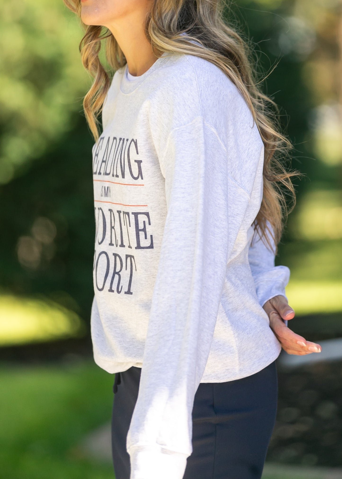 Reading Is My Favorite Sport Graphic Sweatshirt