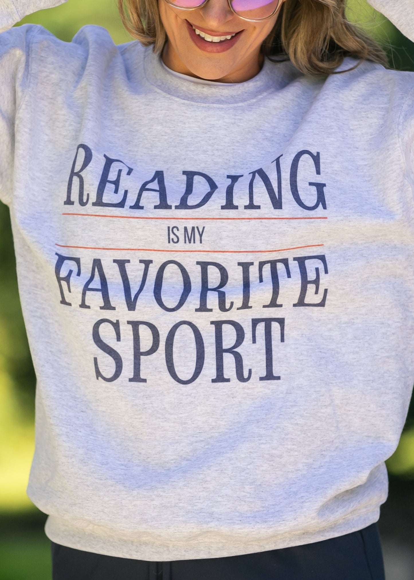 Reading Is My Favorite Sport Graphic Sweatshirt