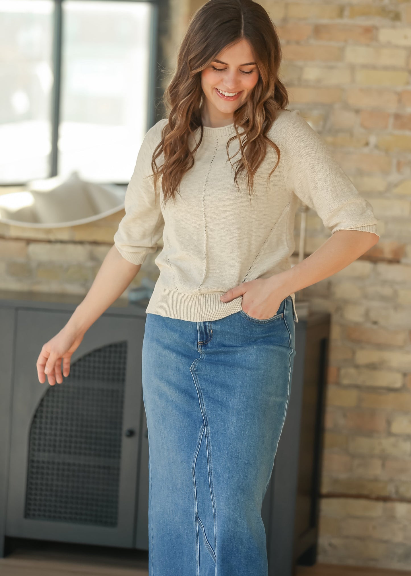 Reglan Short Sleeve Knit Sweater