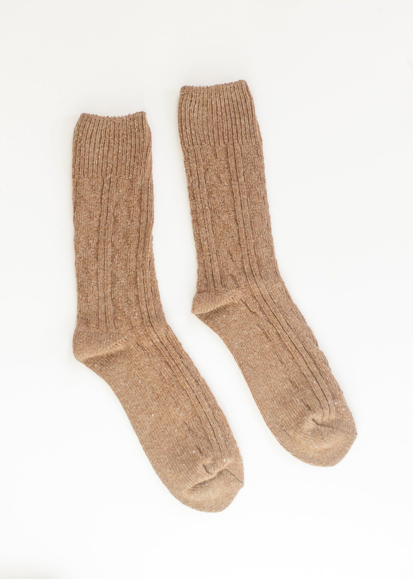 Rib Knitted Wool Blend Crew Socks