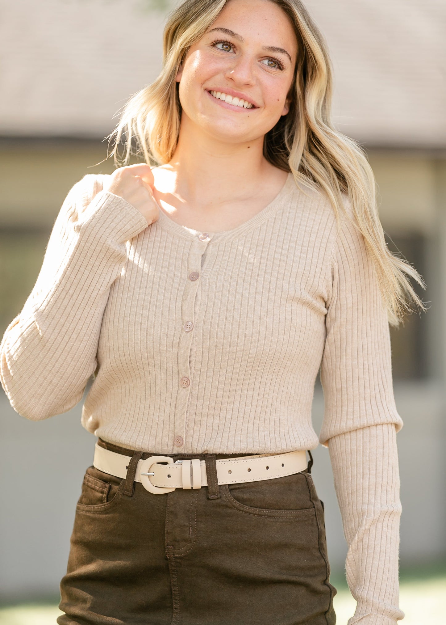 Ribbed Button Down Cardigan - FINAL SALE