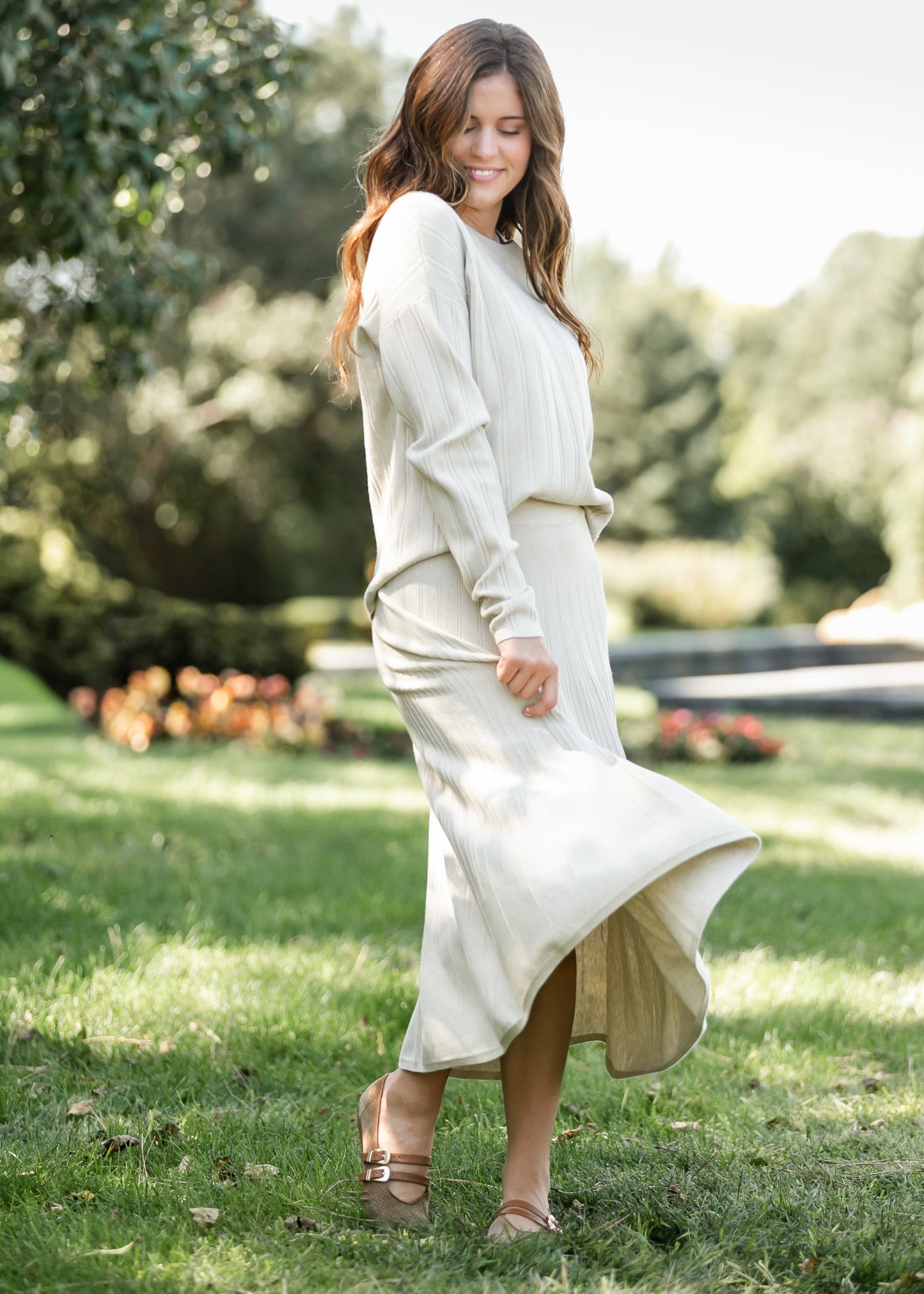 Ribbed Sweater A-line Skirt - FINAL SALE