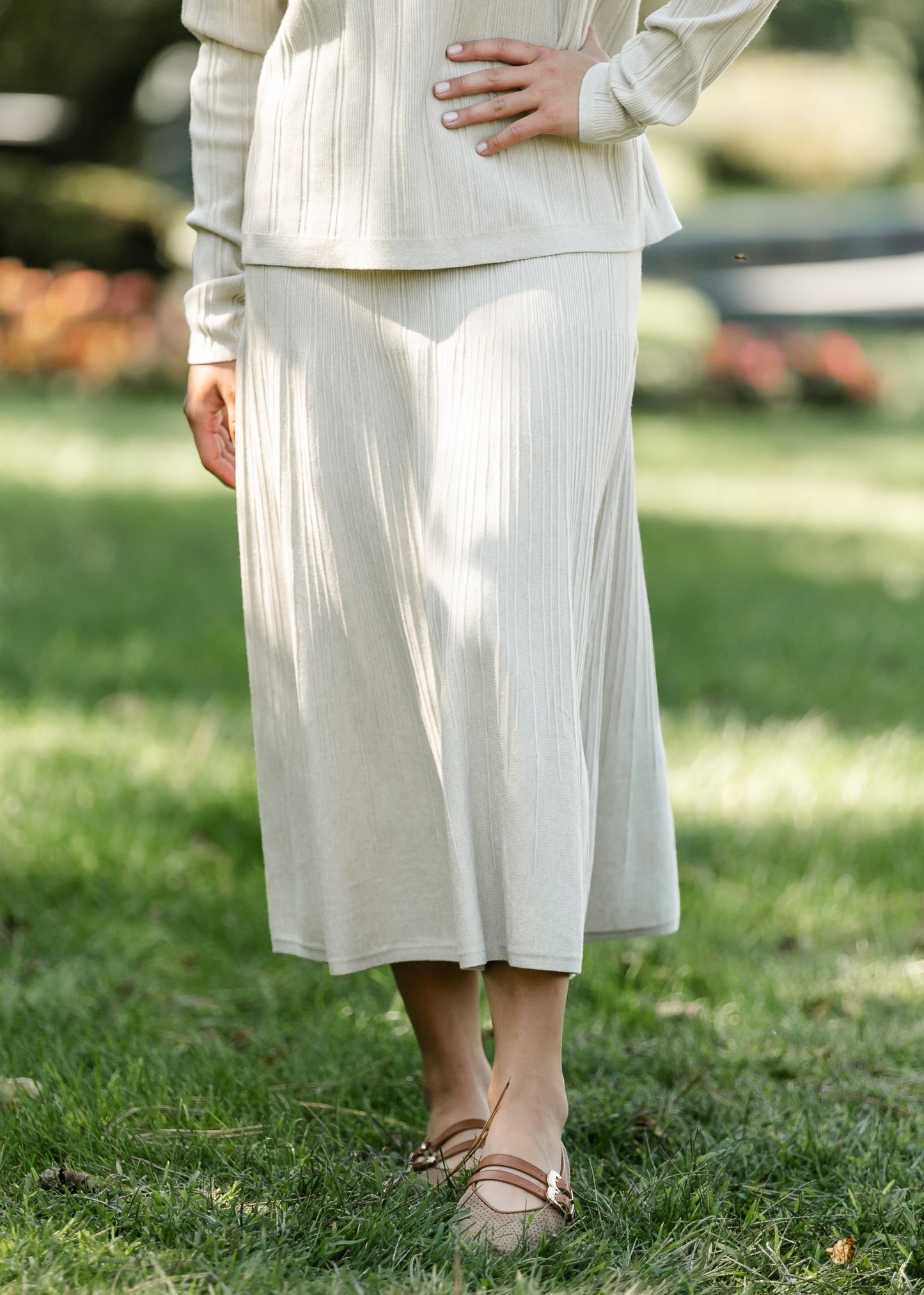 Ribbed Sweater A-line Skirt - FINAL SALE