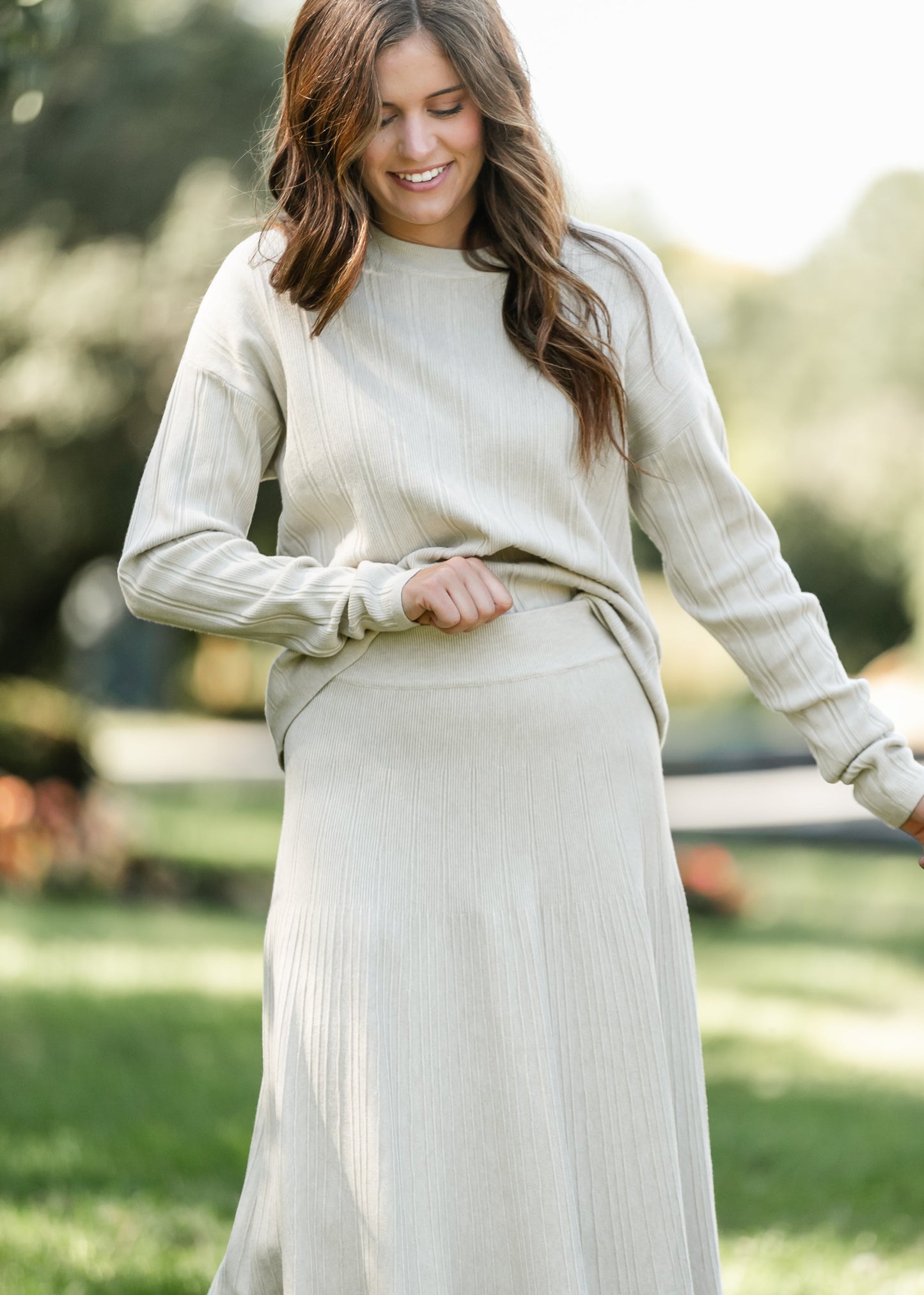 Ribbed Sweater A-line Skirt - FINAL SALE