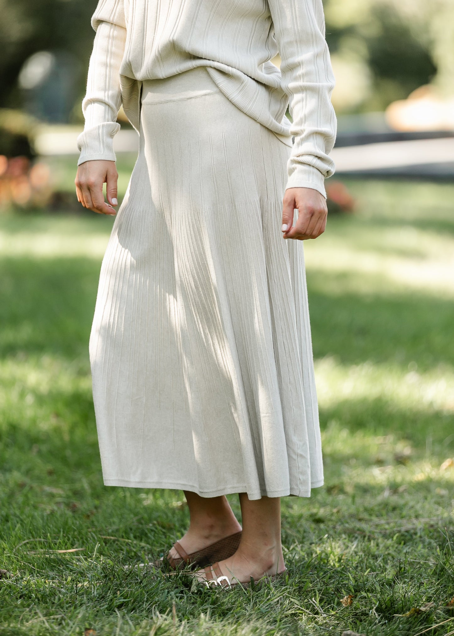 Ribbed Sweater A-line Skirt - FINAL SALE