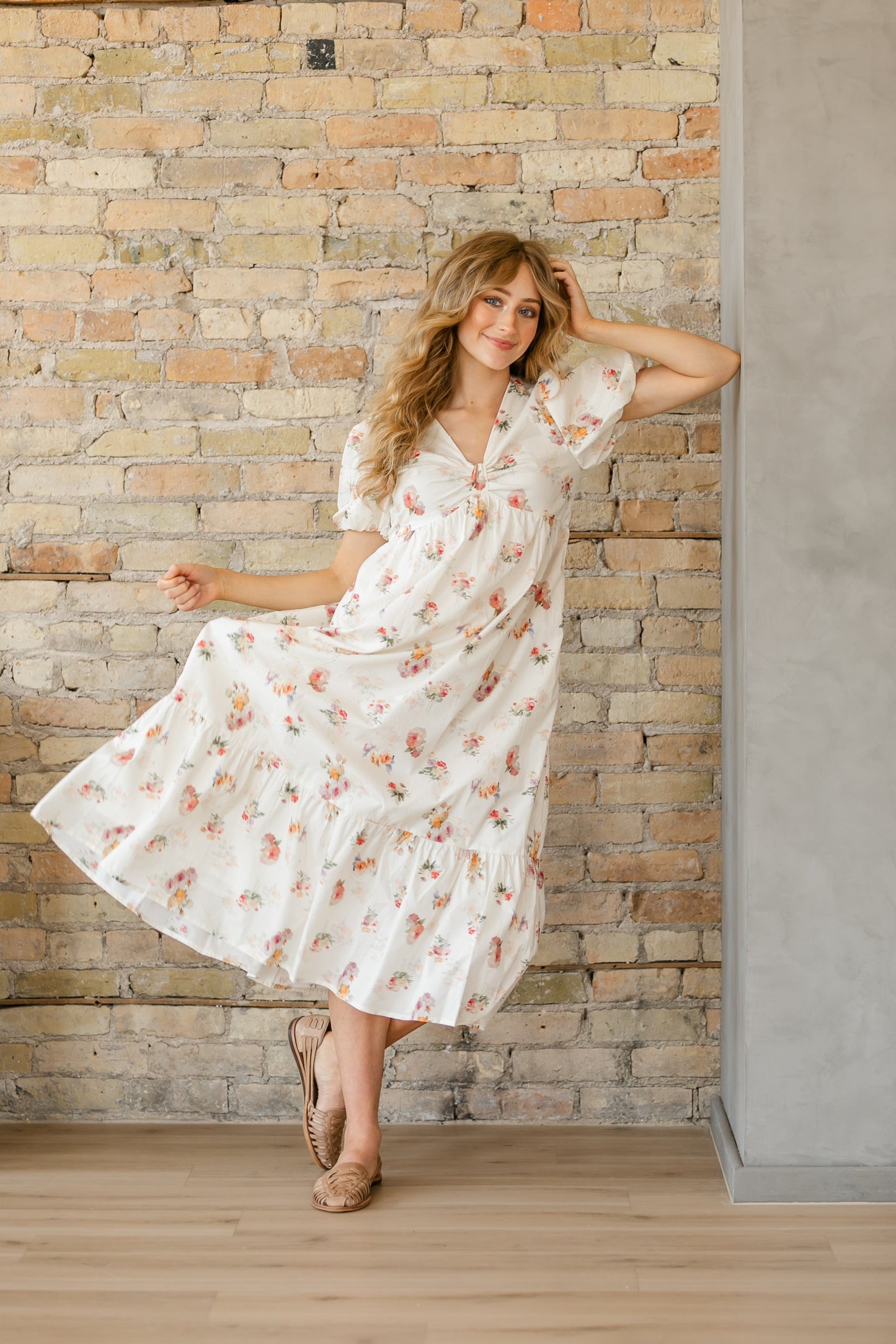 Romantic Floral Puff Sleeve Maxi Dress - FINAL SALE