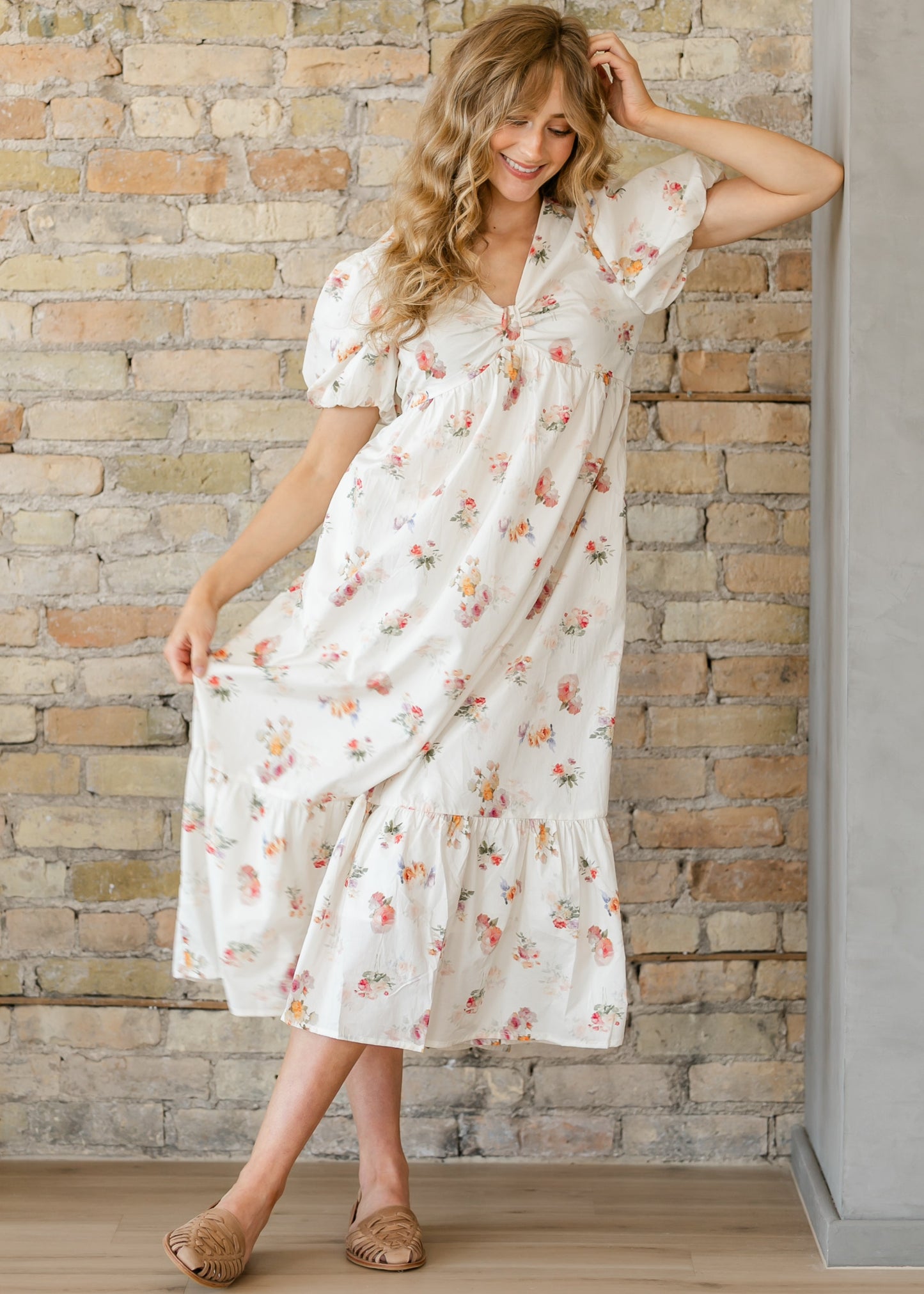 Romantic Floral Puff Sleeve Maxi Dress - FINAL SALE