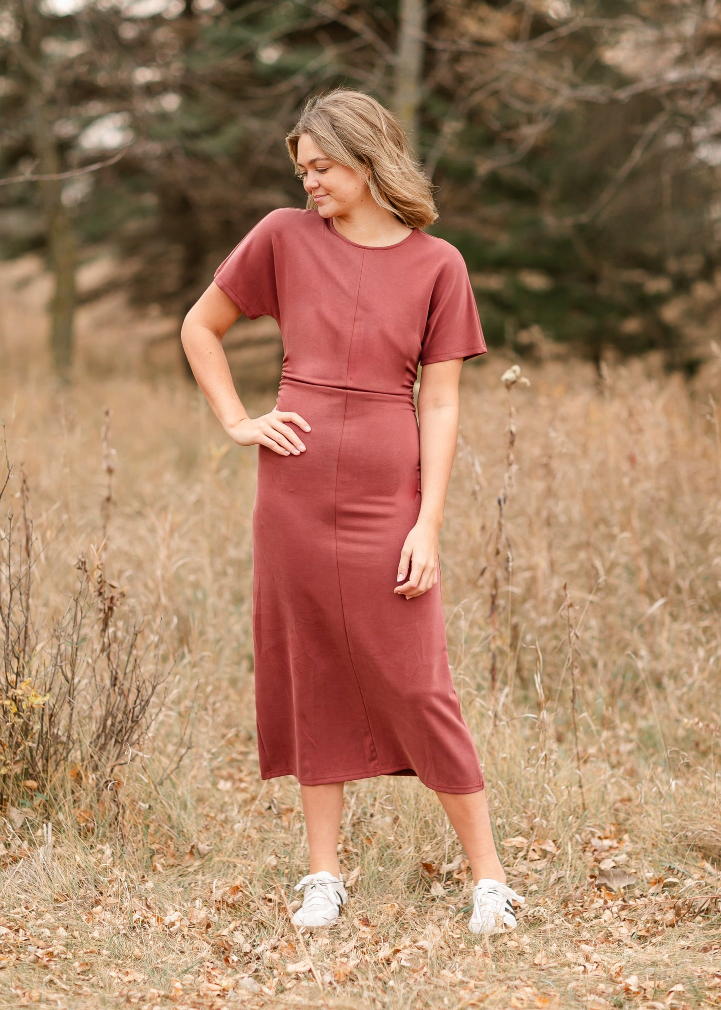 Rosabella Side Shirred Long Dress - FINAL SALE