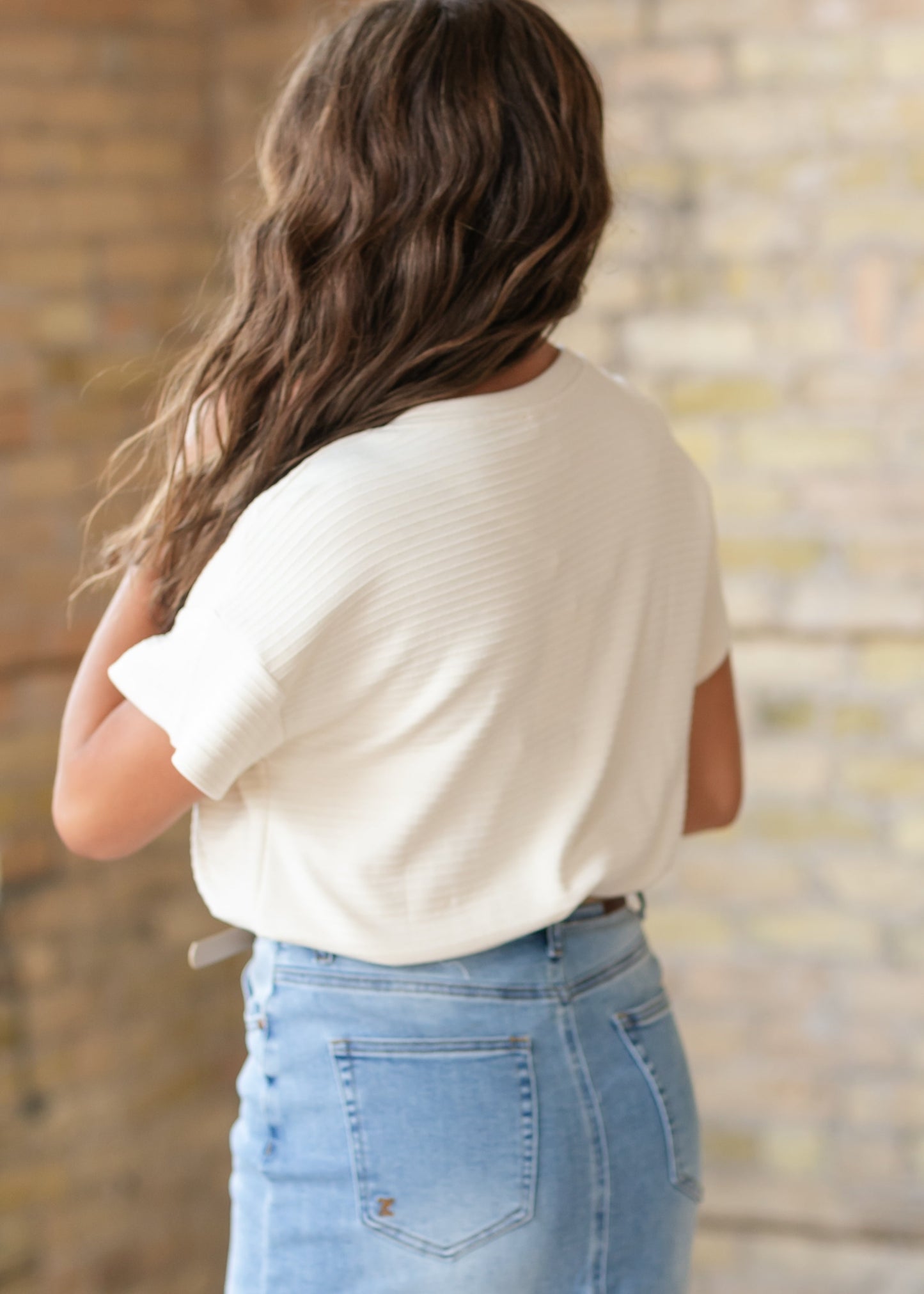Round Neck 1/4 Button Top - FINAL SALE