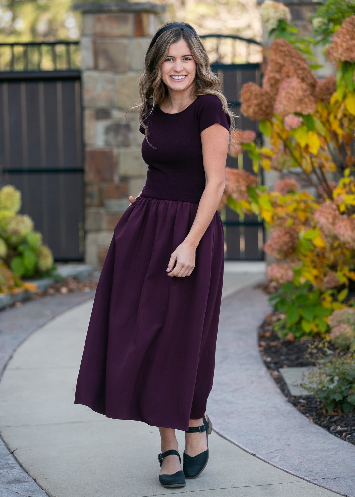 Round Neck Knit Mix Maxi Dress