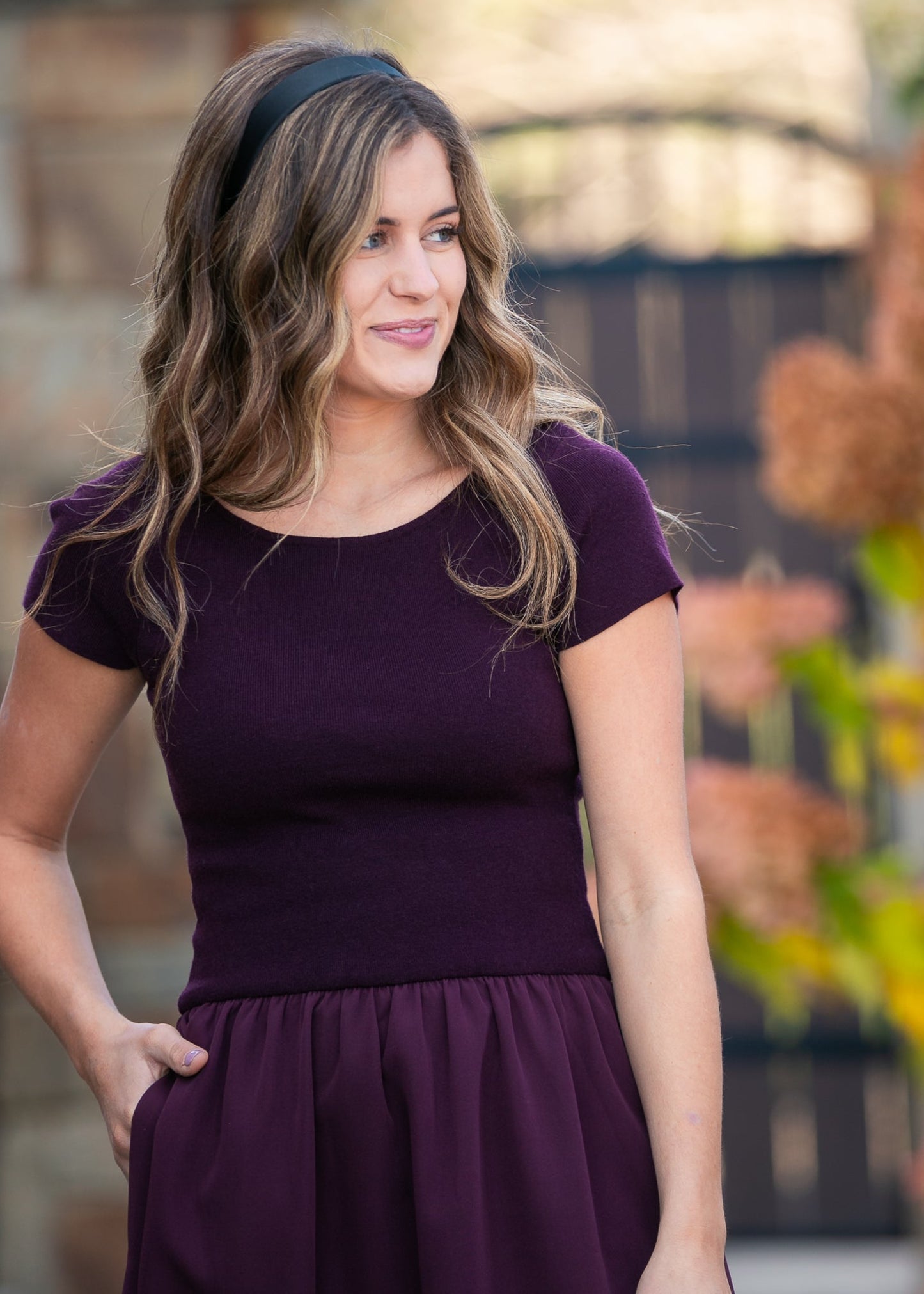Round Neck Knit Mix Maxi Dress