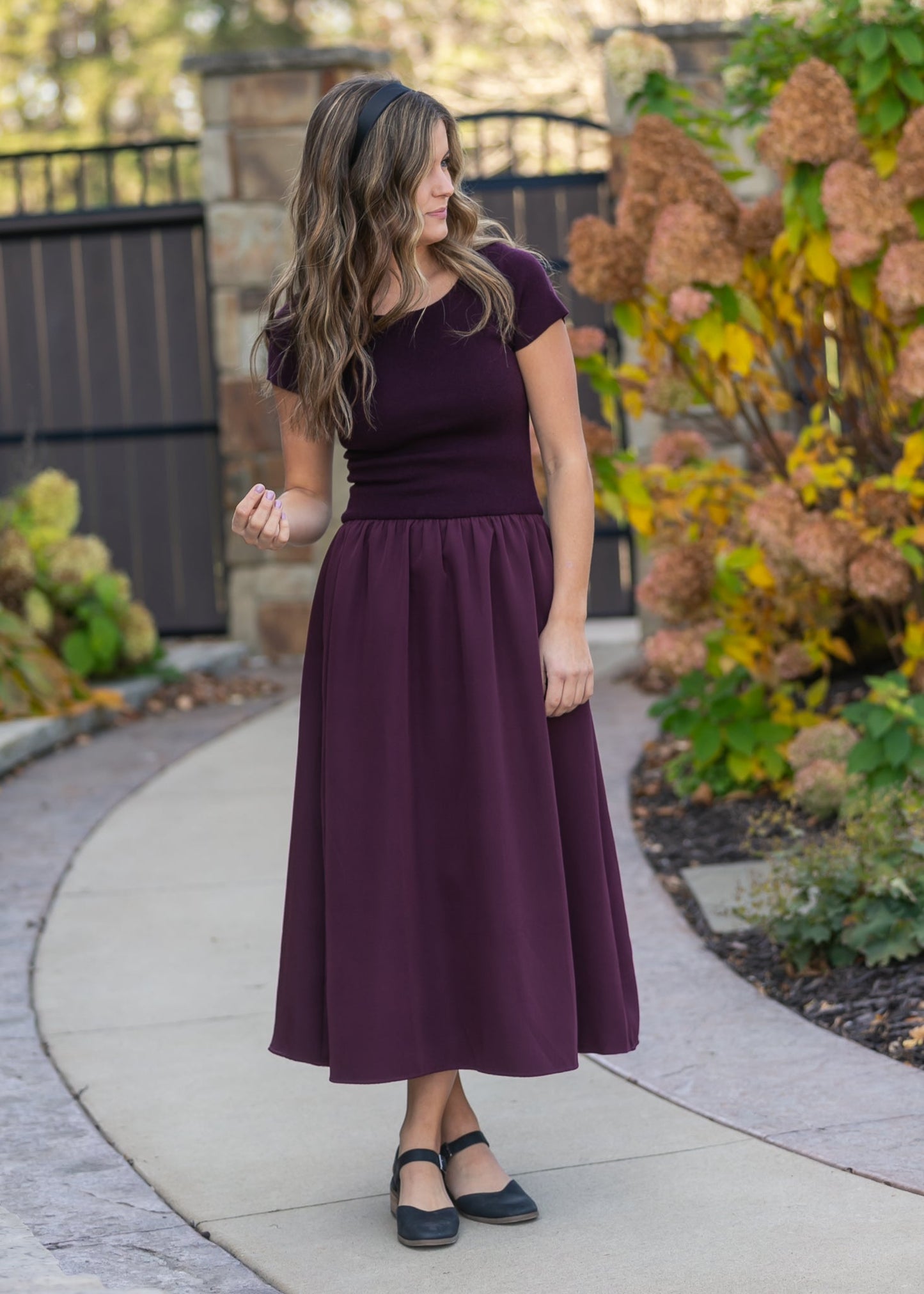 Round Neck Knit Mix Maxi Dress