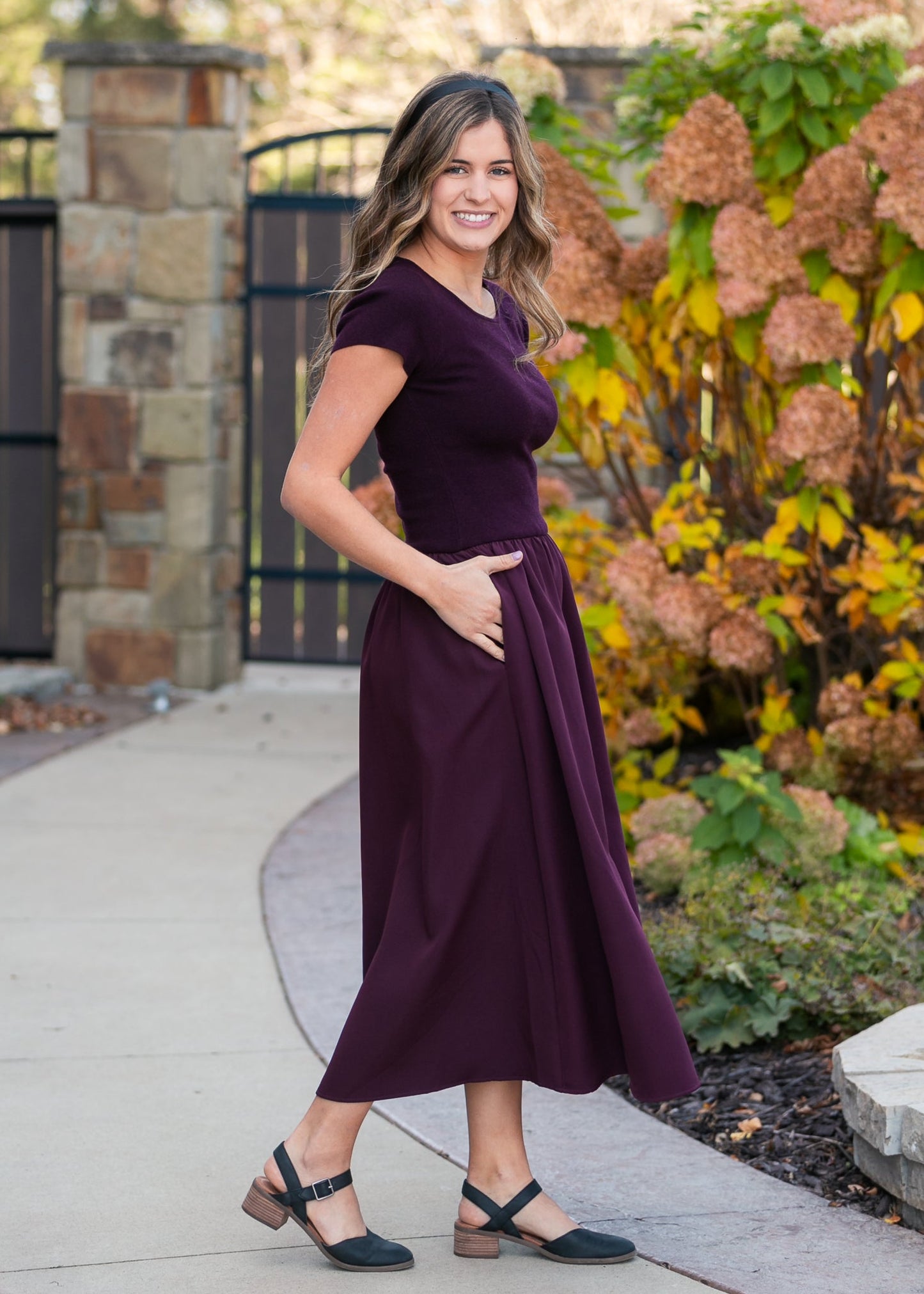 Round Neck Knit Mix Maxi Dress