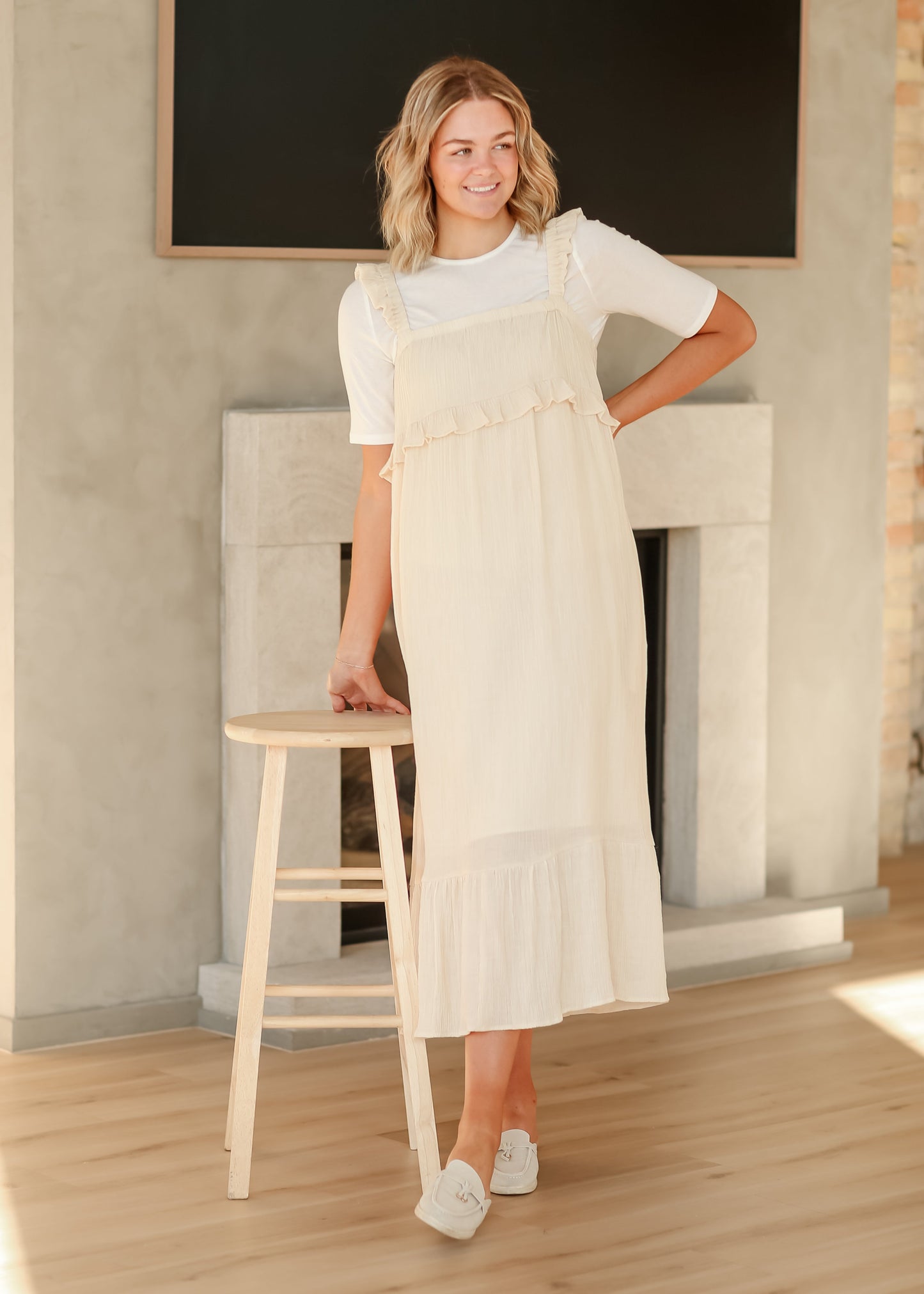 Ruffle Trim Sleeveless Midi Dress - FINAL SALE