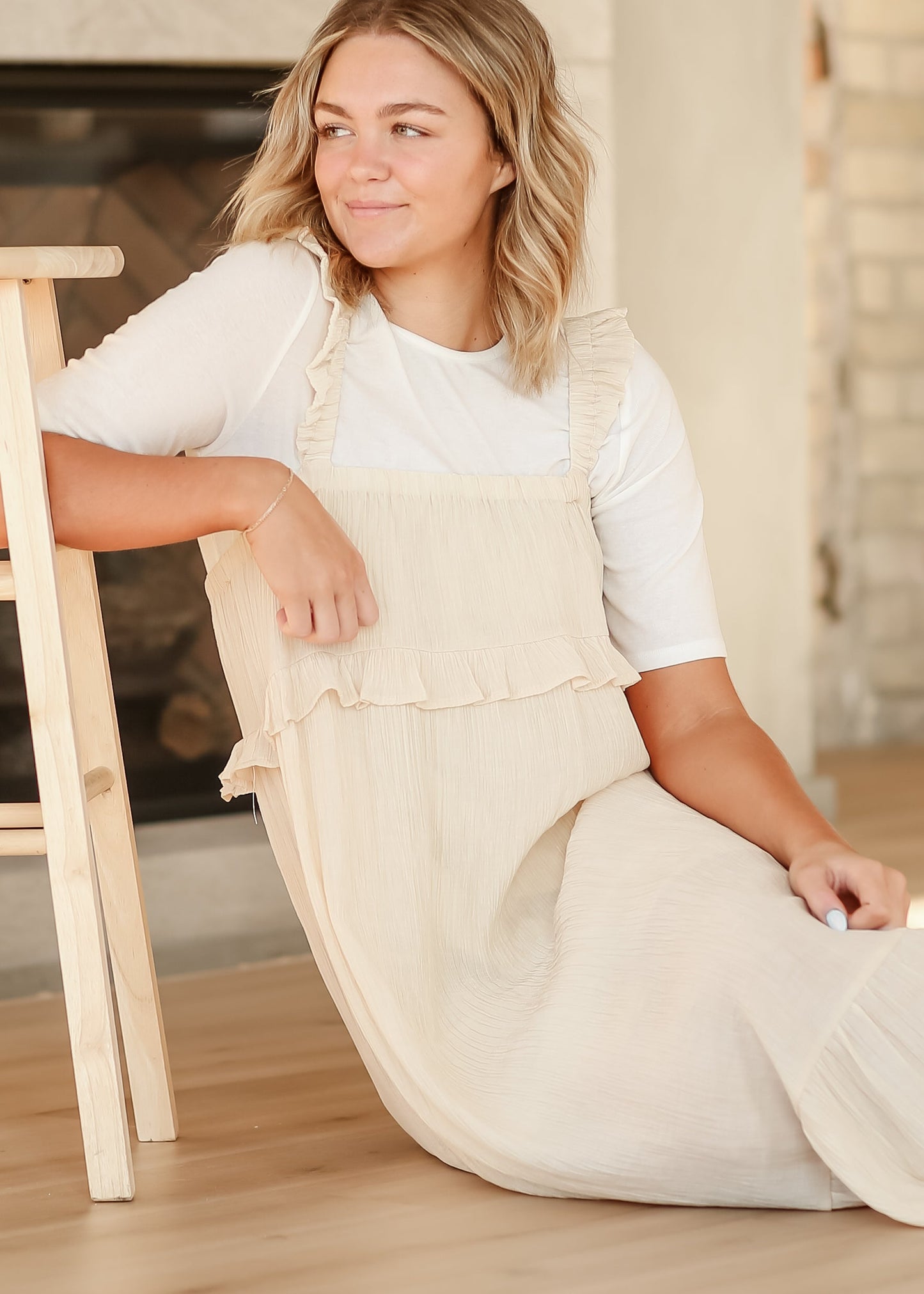 Ruffle Trim Sleeveless Midi Dress - FINAL SALE