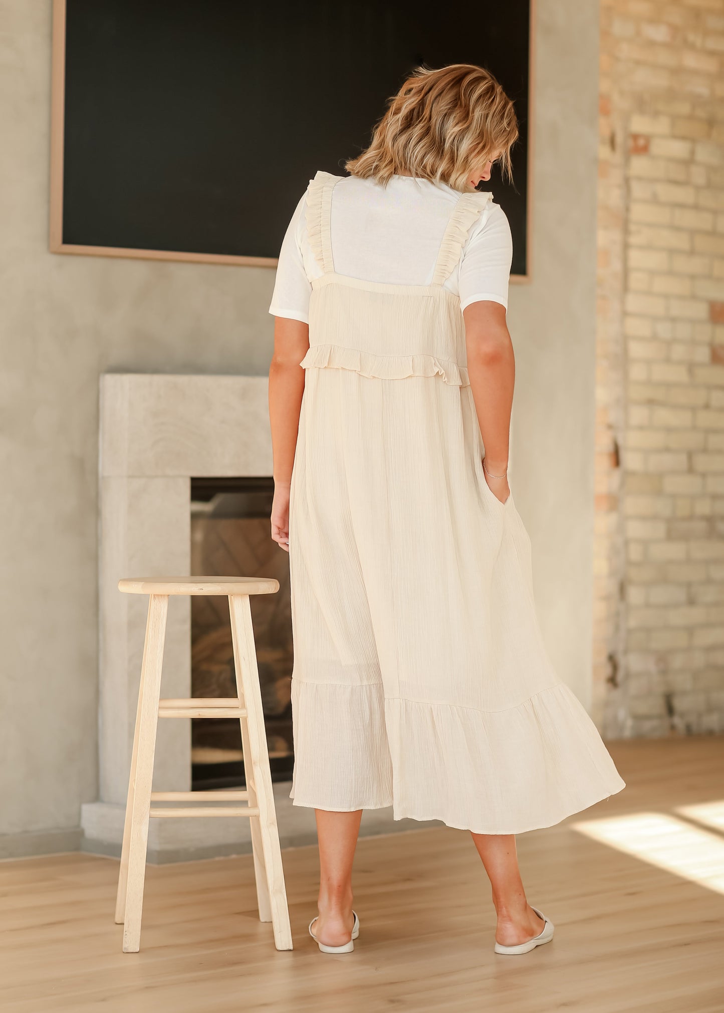 Ruffle Trim Sleeveless Midi Dress - FINAL SALE