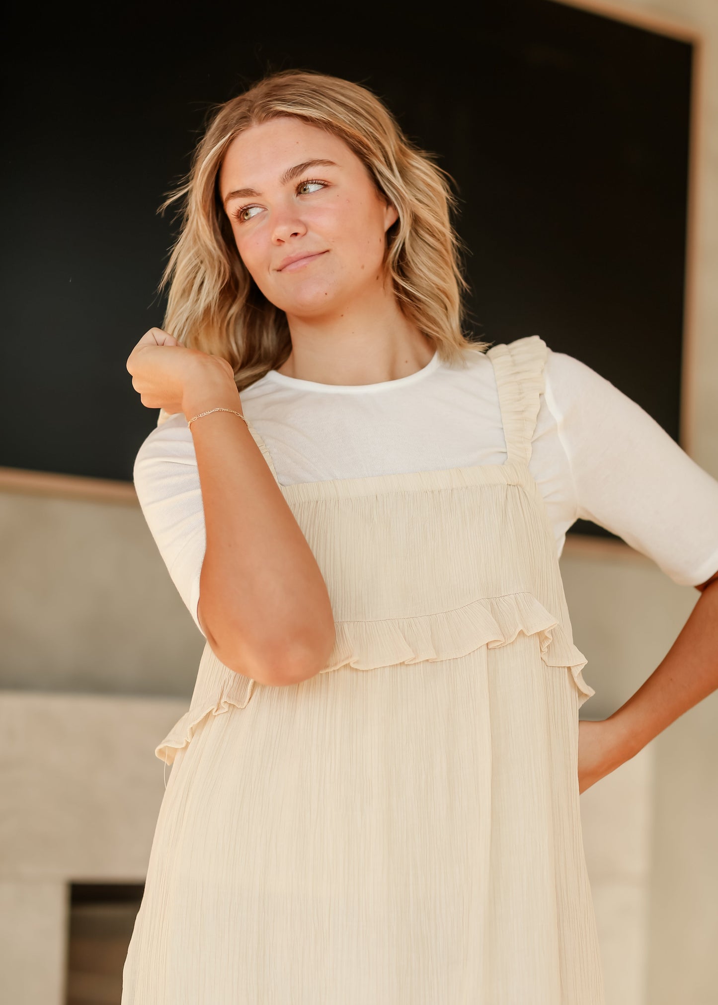 Ruffle Trim Sleeveless Midi Dress - FINAL SALE