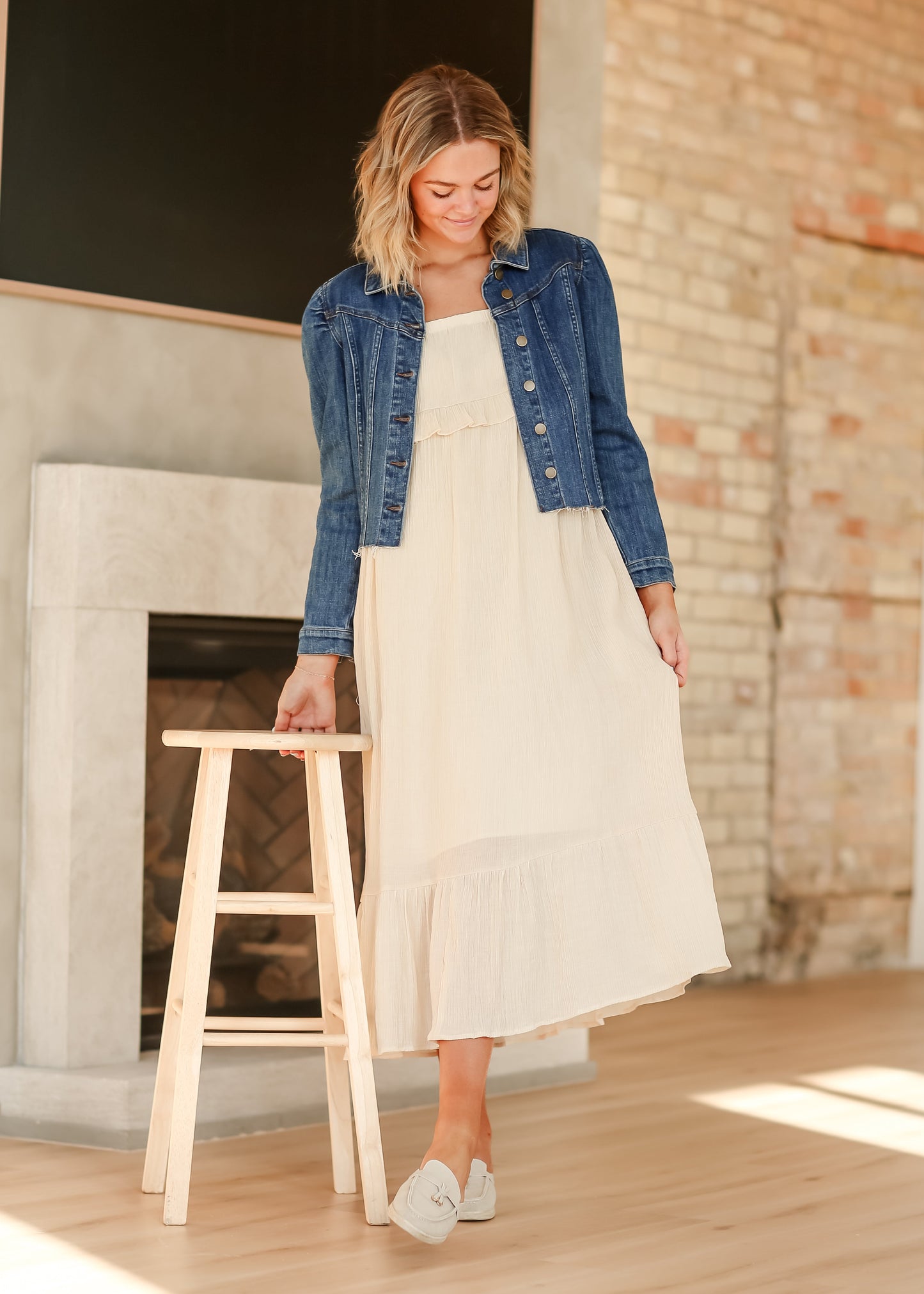 Ruffle Trim Sleeveless Midi Dress - FINAL SALE
