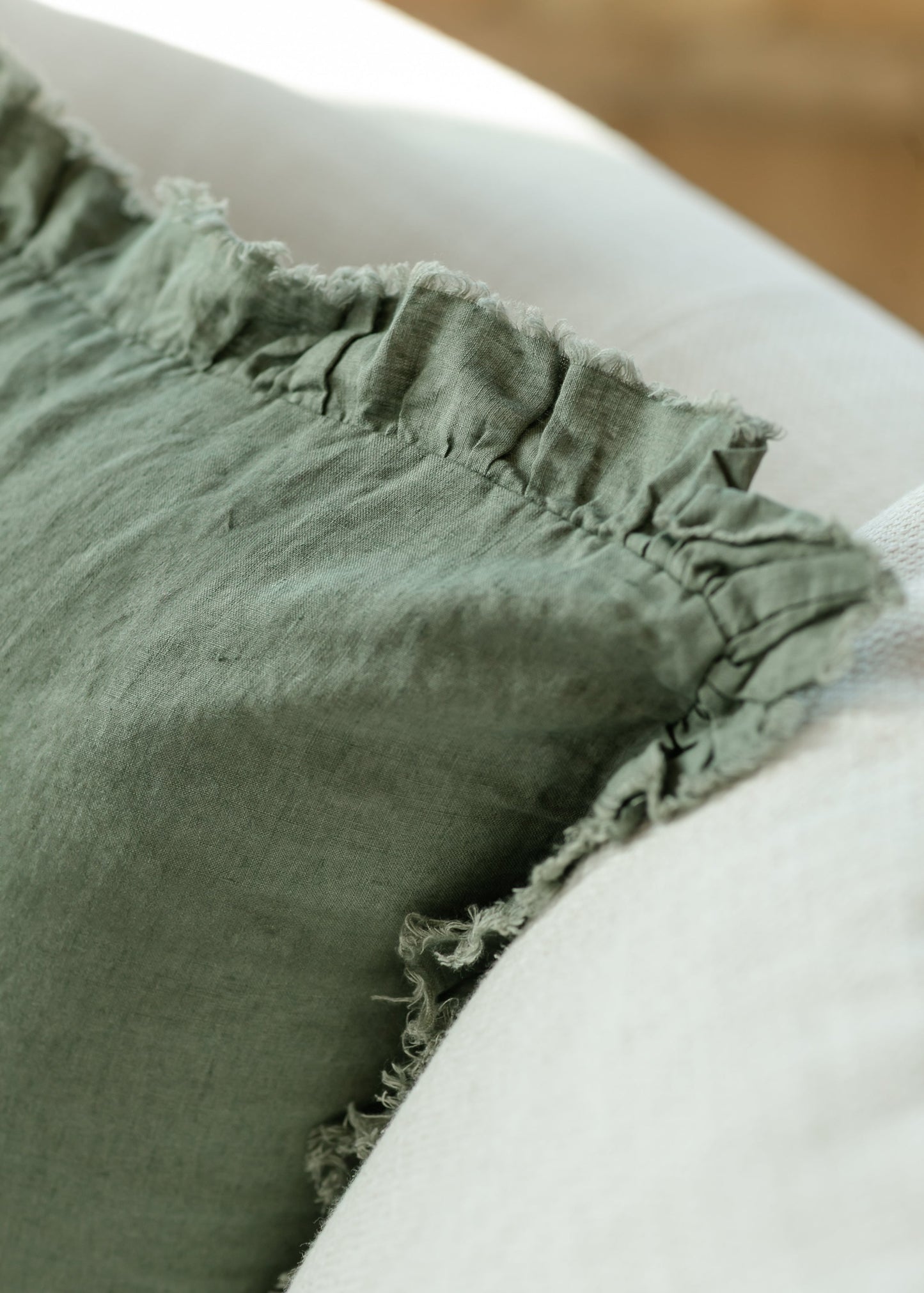 Ruffled Linen Cushion Cover Pillowcase - FINAL SALE