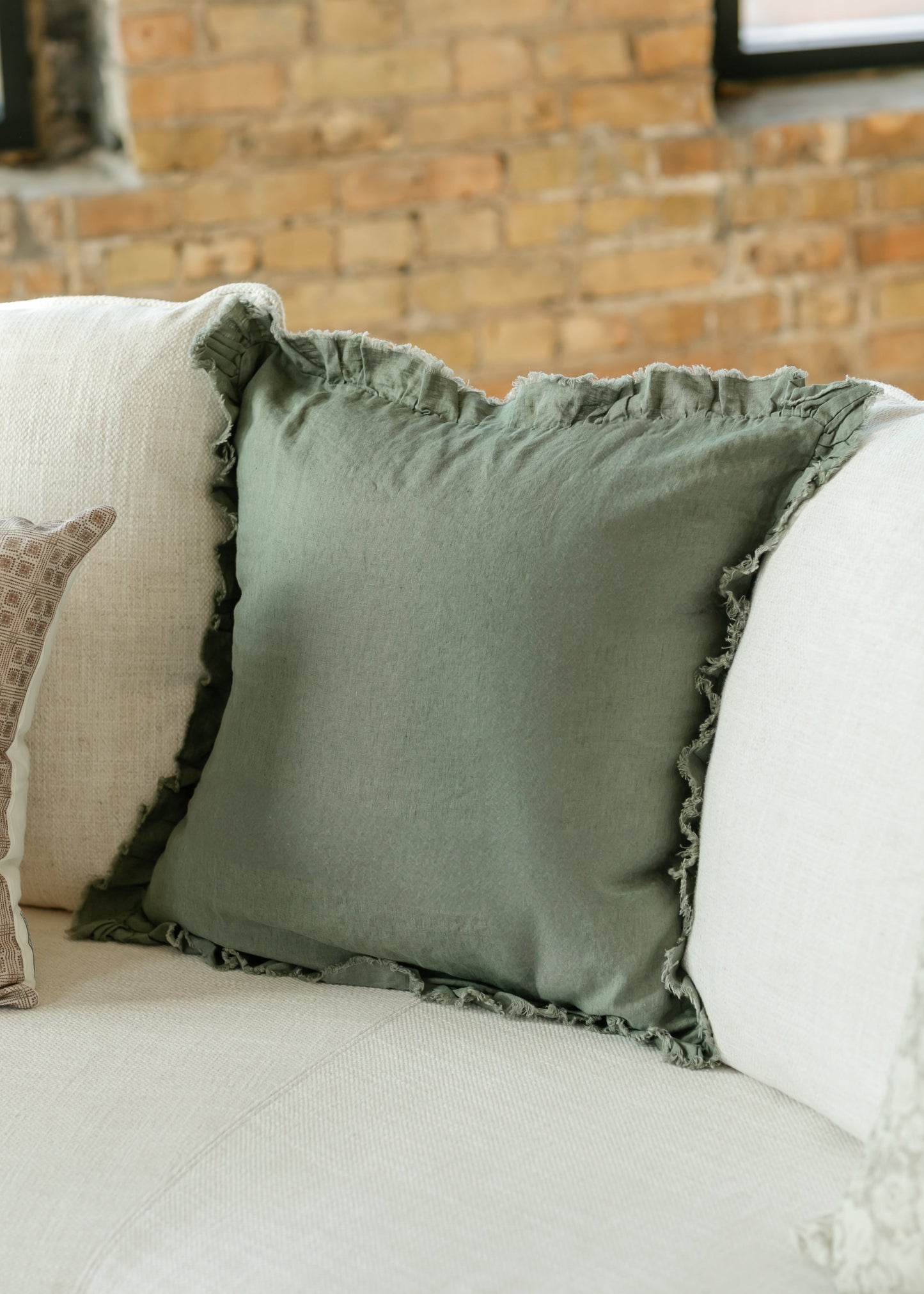 Ruffled Linen Cushion Cover Pillowcase - FINAL SALE