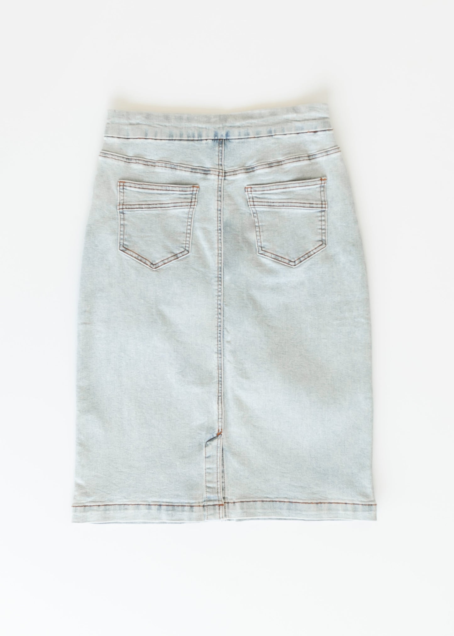 Sandra Light Wash Denim Midi Skirt - FINAL SALE