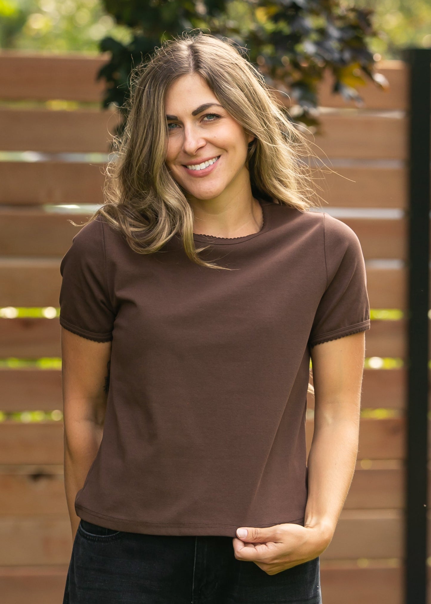 Scallop Edge Basic T-shirt - FINAL SALE