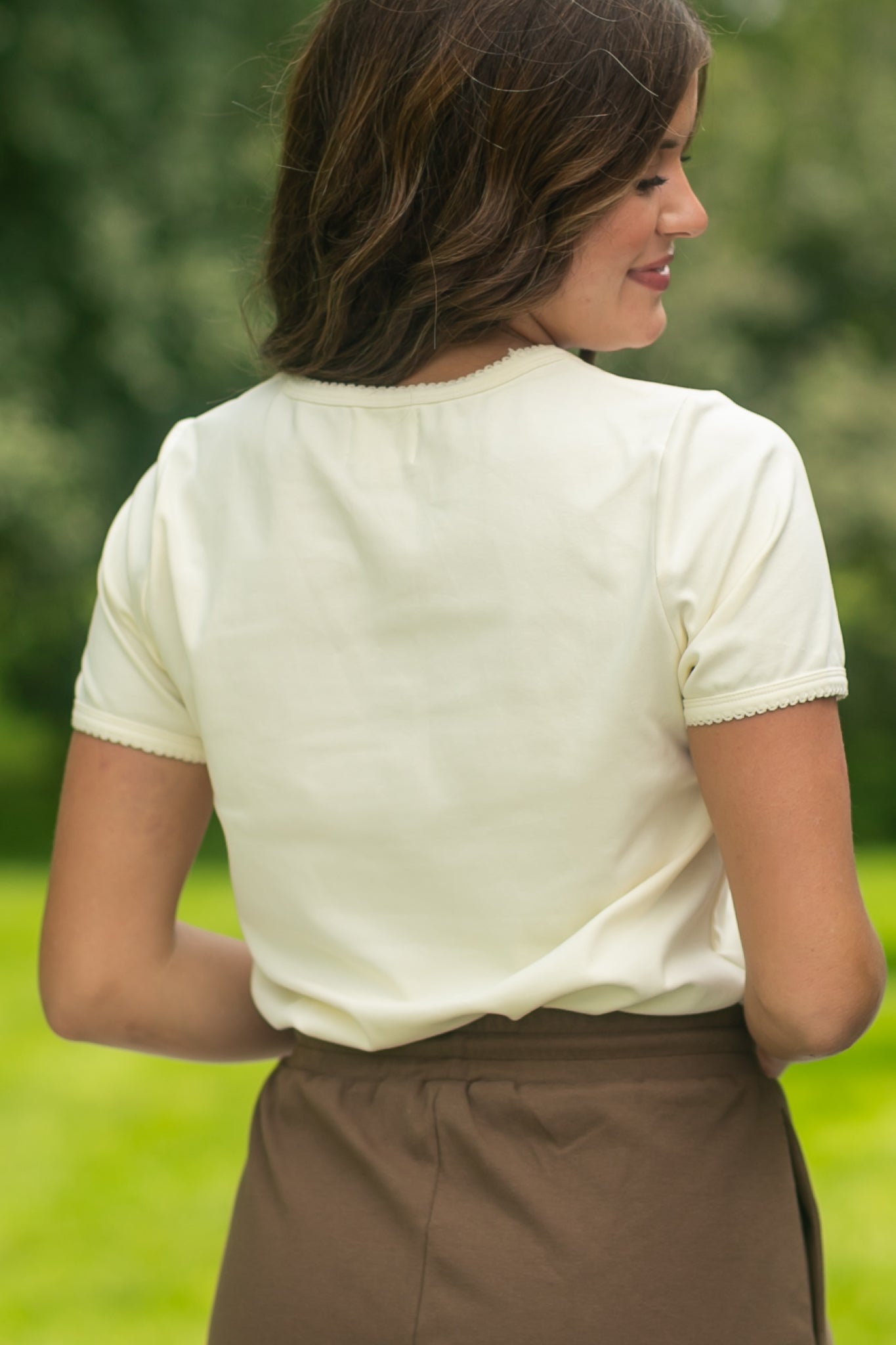 Scallop Edge Basic T-shirt - FINAL SALE