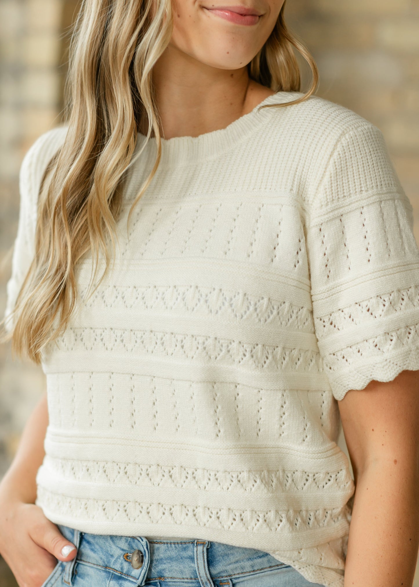 Scallop Edged Knit Top - FINAL SALE