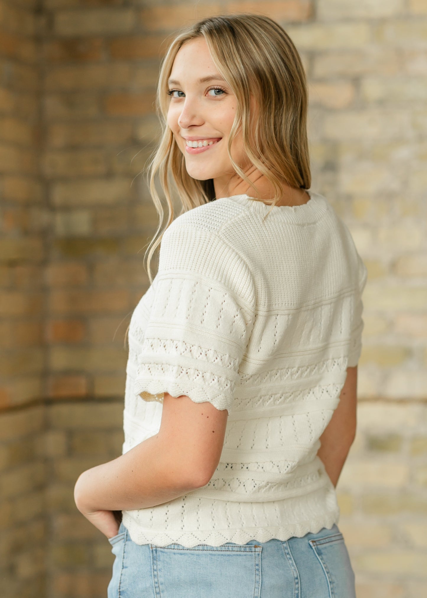 Scallop Edged Knit Top - FINAL SALE
