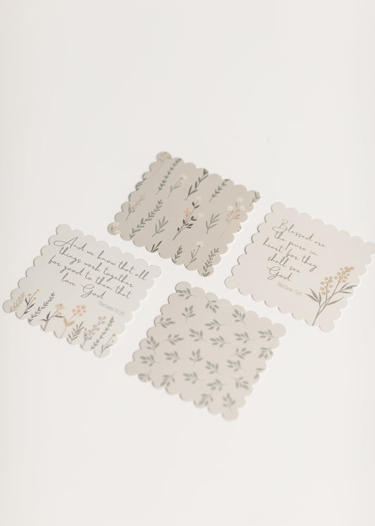 Scalloped Edge Floral Notecards 4ct.