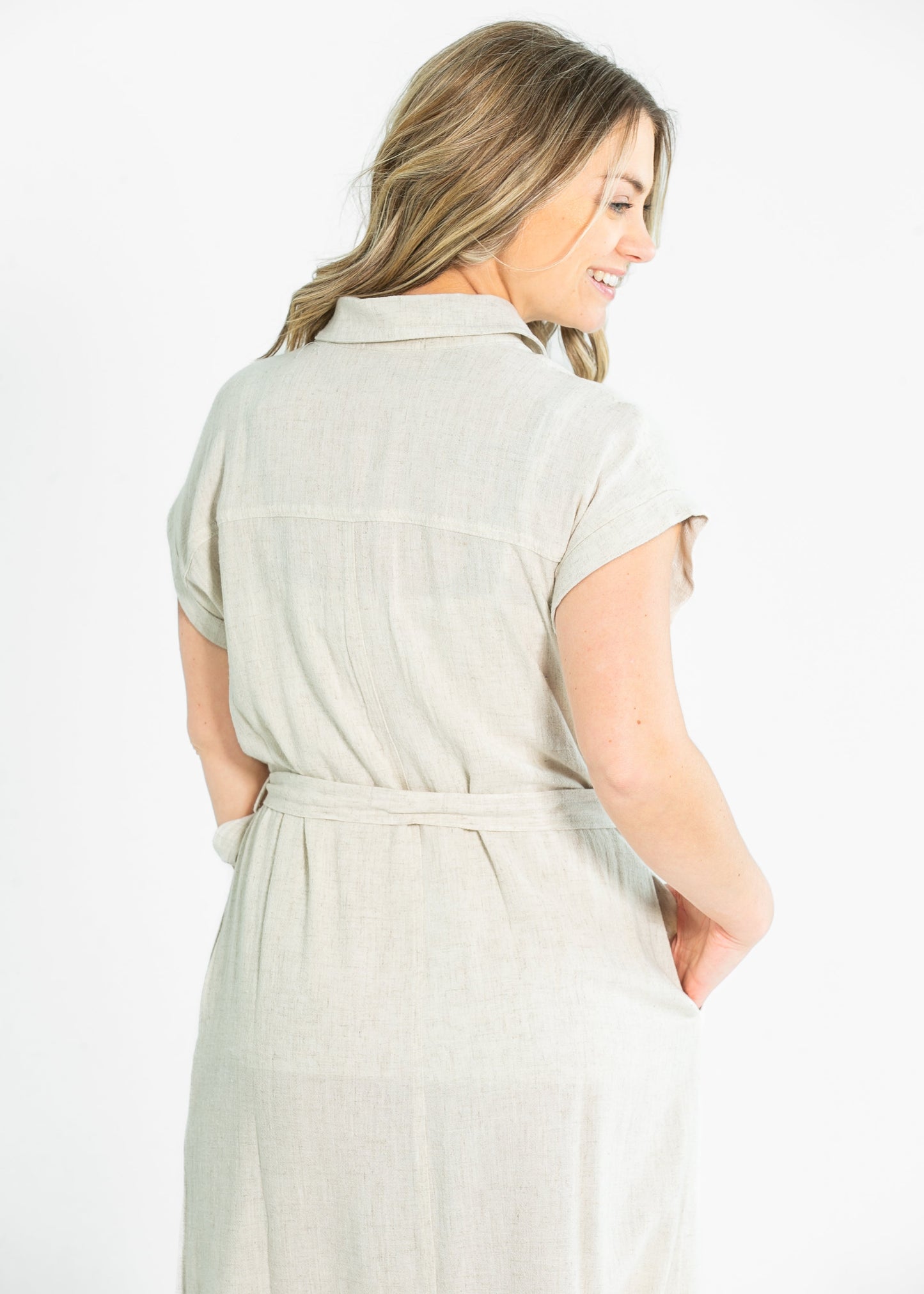 Selma Button Up Midi Utility Dress