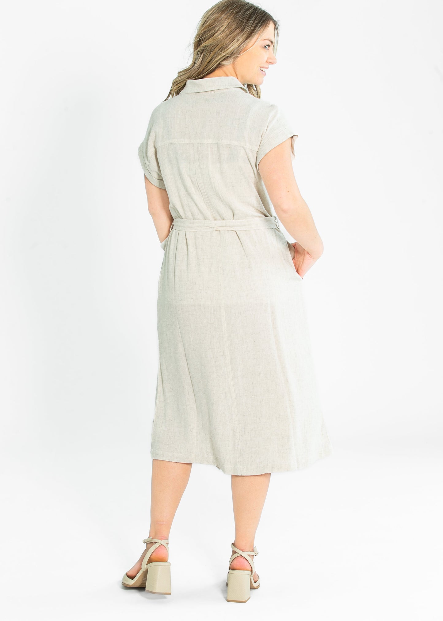 Selma Button Up Midi Utility Dress