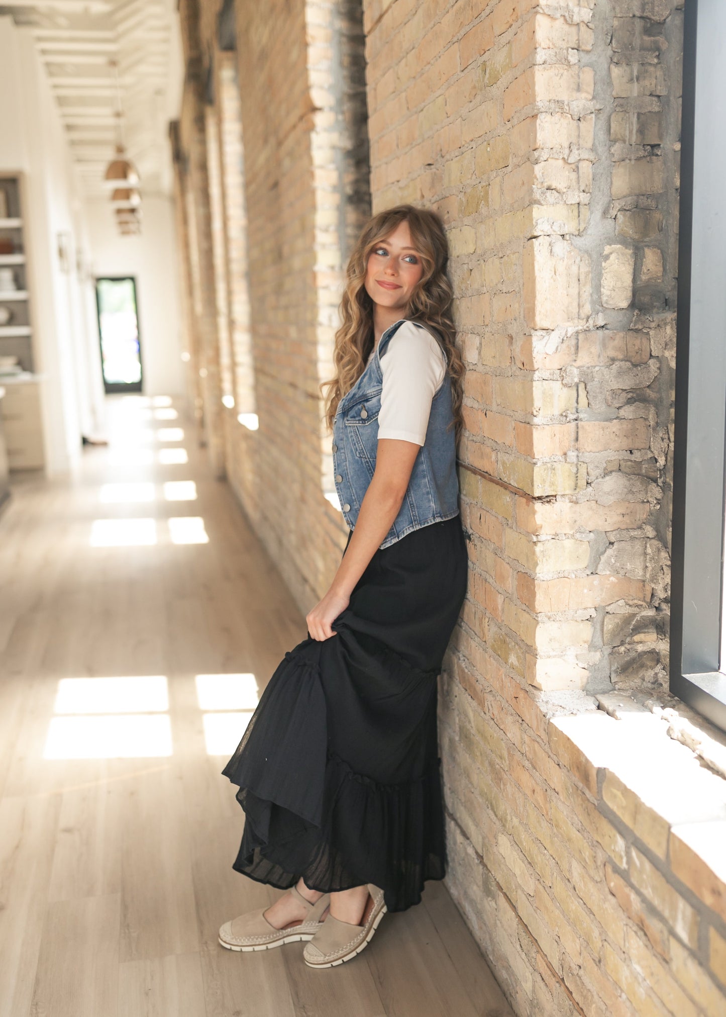 Serena Black Cotton Gauze Maxi Skirt - FINAL SALE