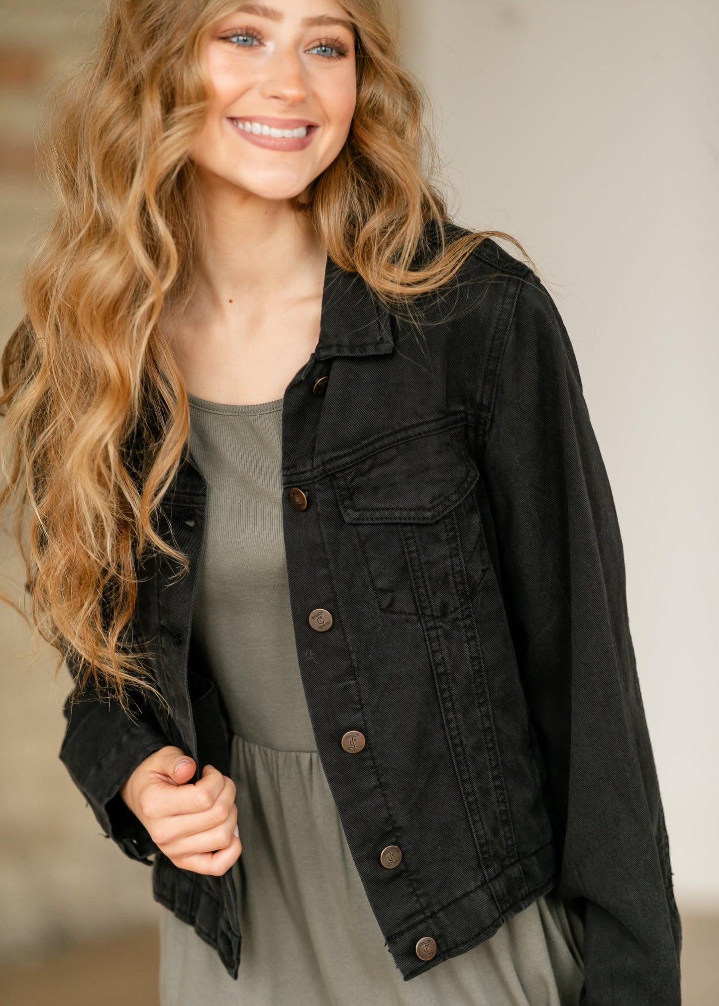 Shea Black Lightweight Denim Jacket