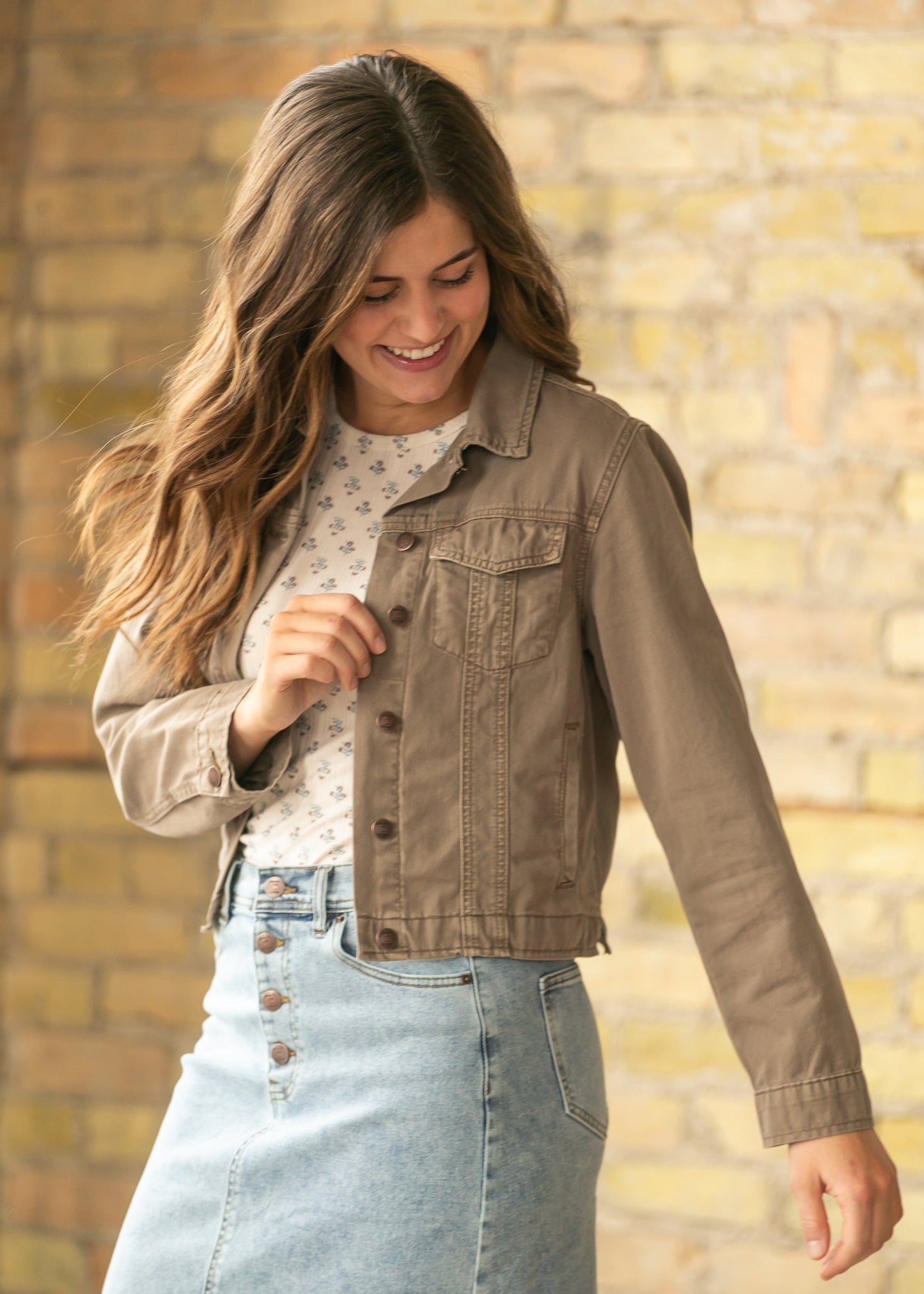 Shea Espresso Lightweight Denim Jacket