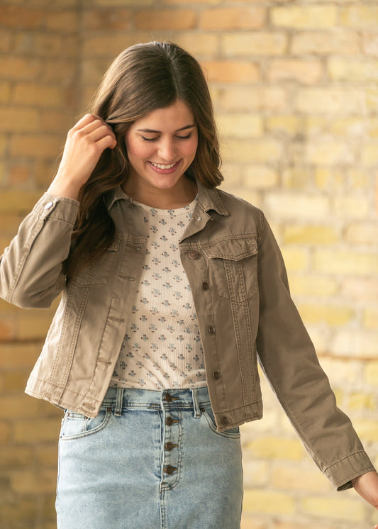 Shea Espresso Lightweight Denim Jacket