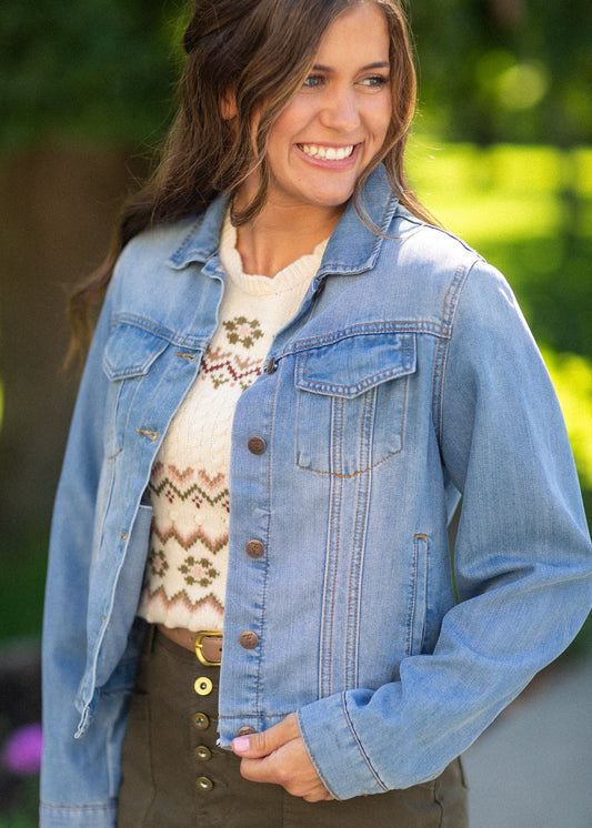 Shea Medium Wash Lightweight Denim Jacket