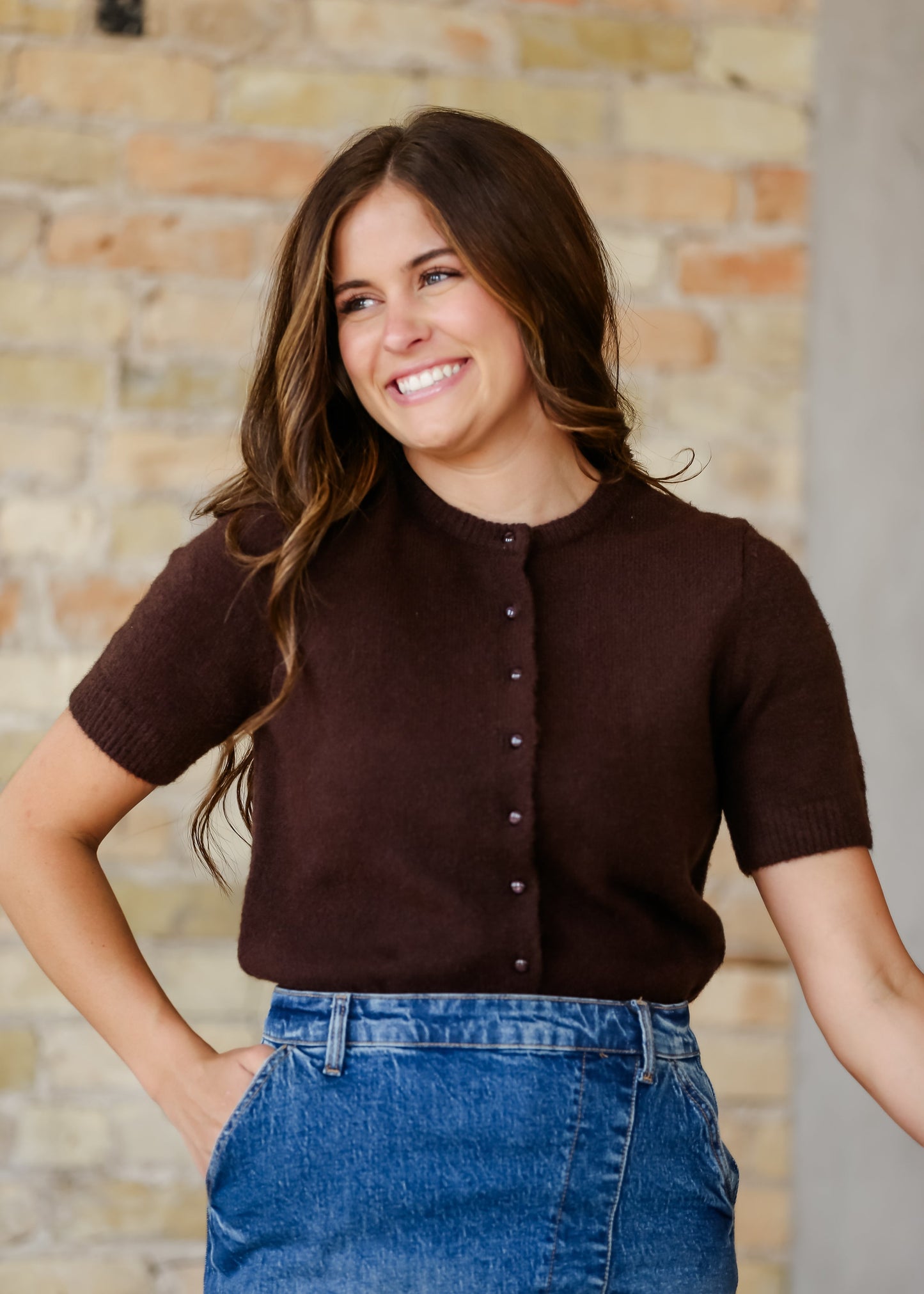 Short Sleeve Button Cardigan - FINAL SALE