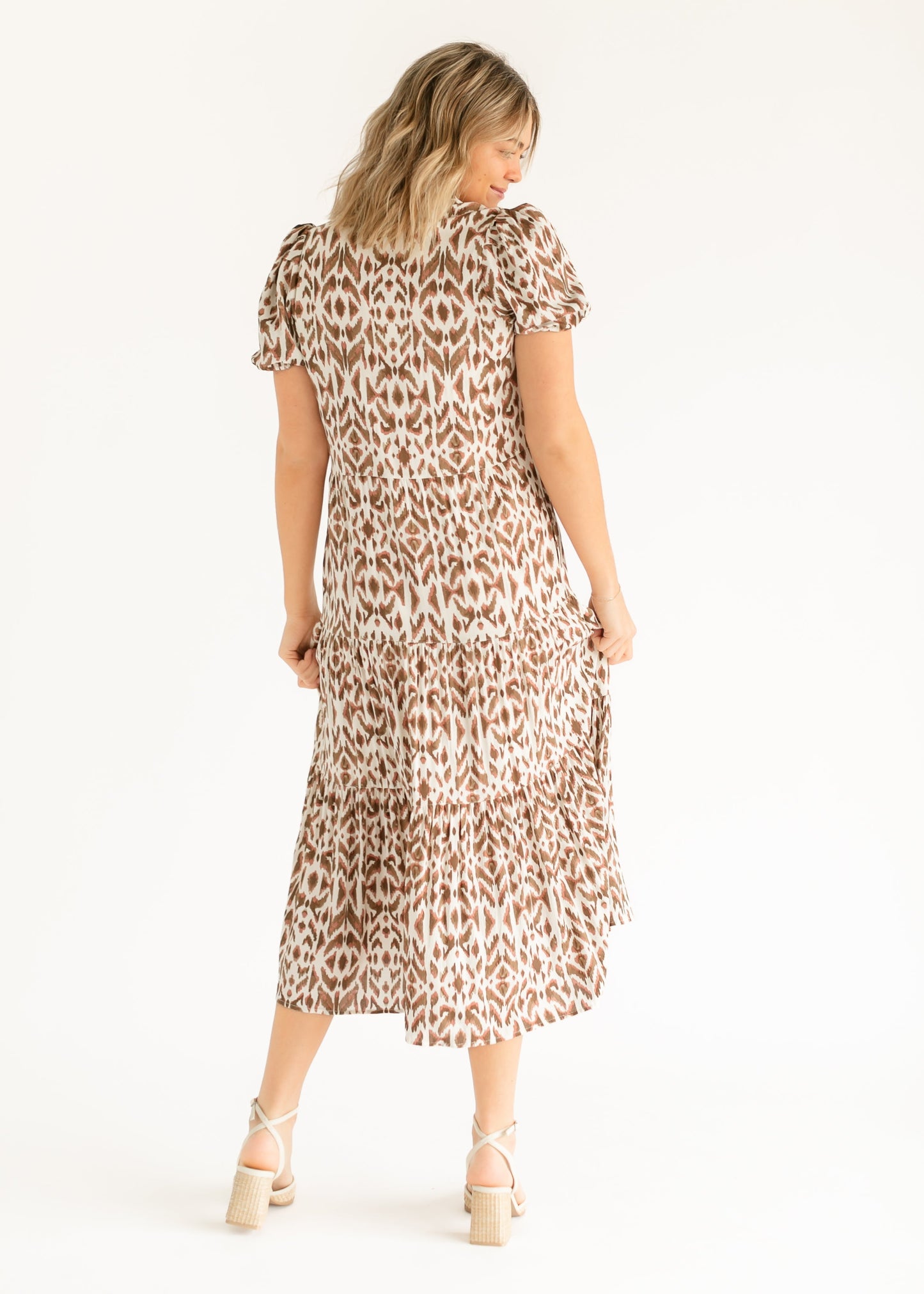 elan Short Sleeve Casablanca Print Maxi Dress - FINAL SALE
