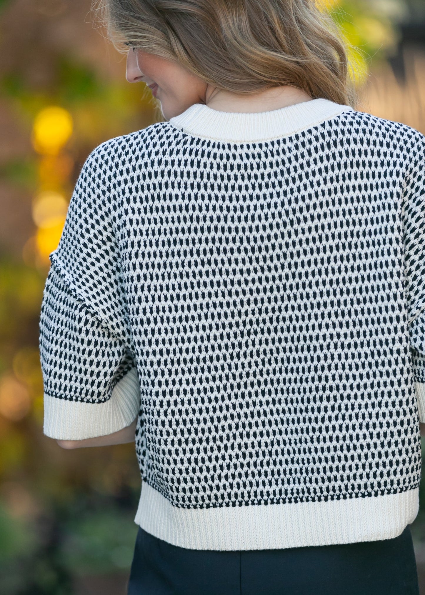 Short Sleeve Drop Shoulder Knit Top