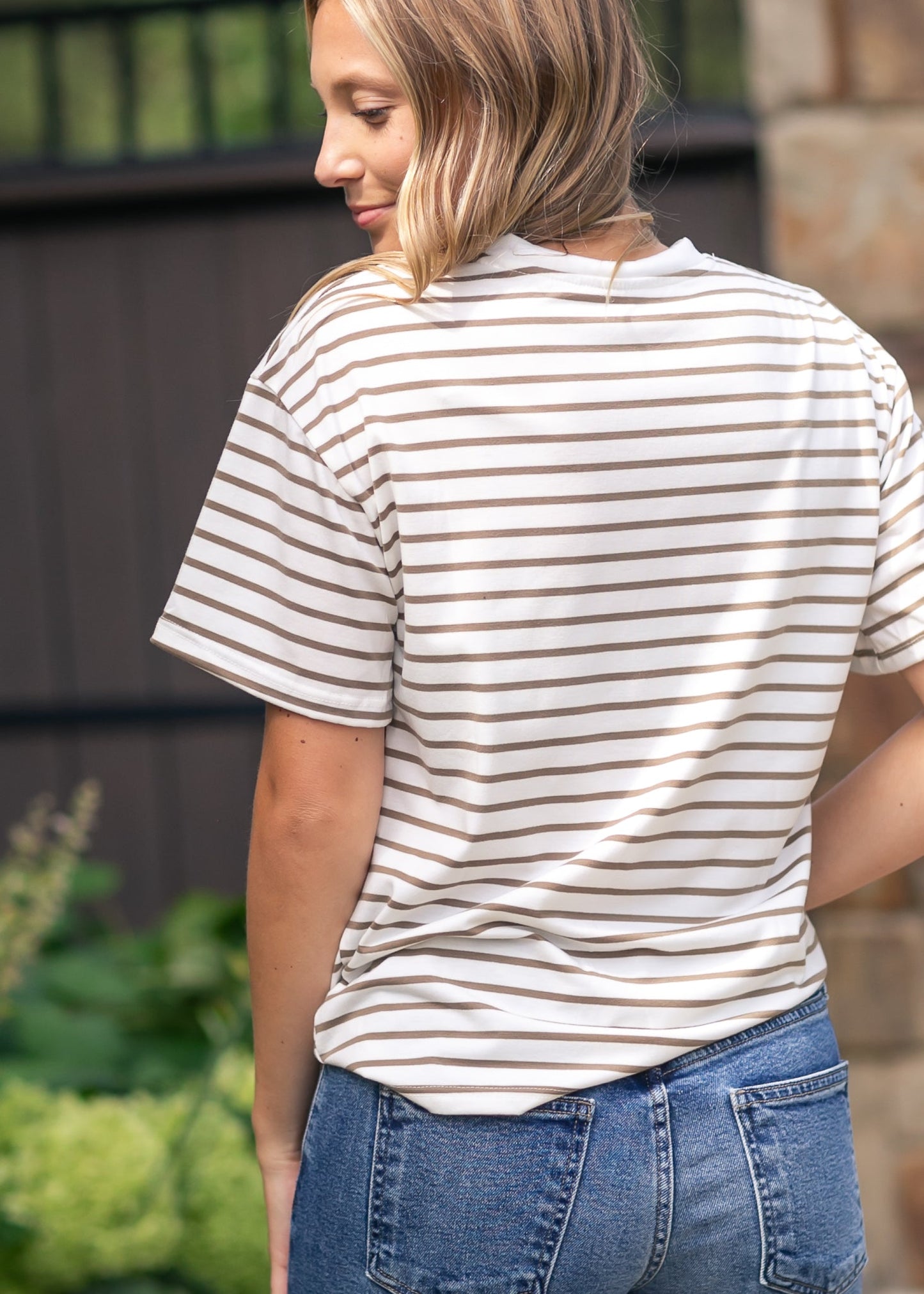 Short Sleeve Stripe Crewneck Tee - FINAL SALE