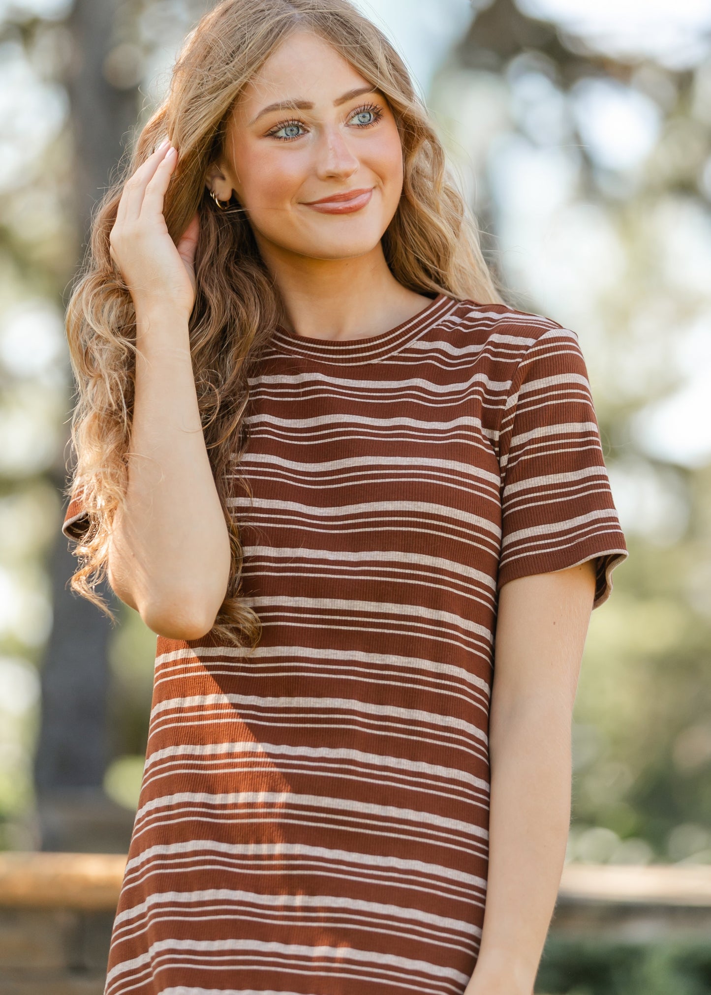 Short Sleeve Striped Knit Dress - FINAL SALE