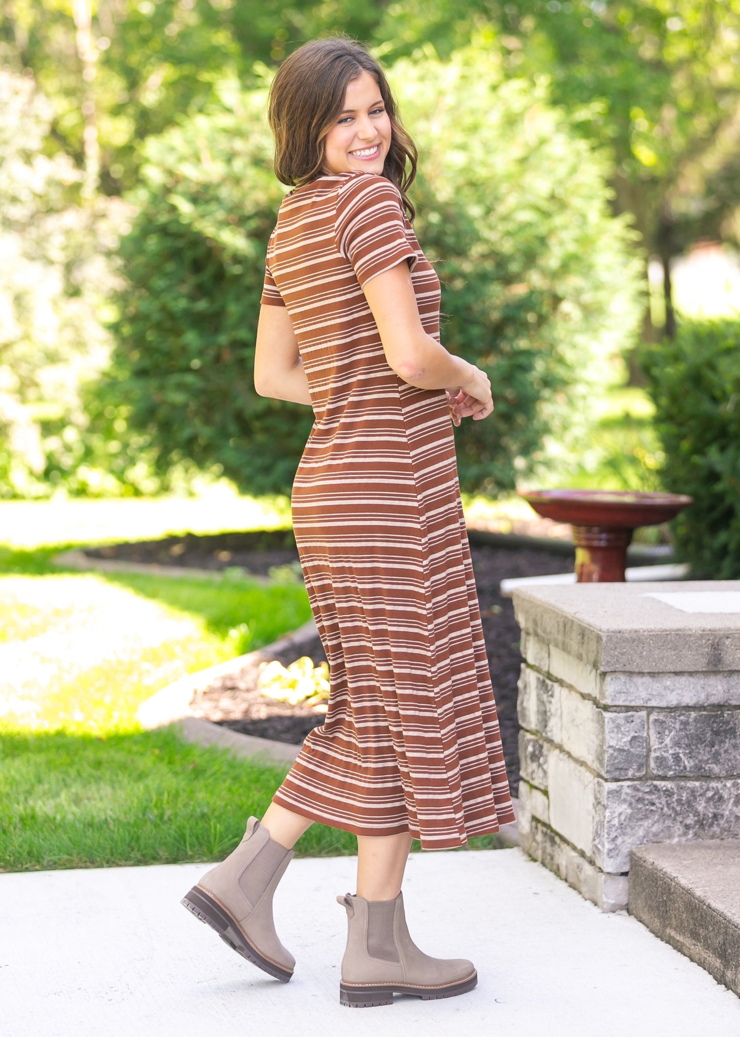 Short Sleeve Striped Knit Dress - FINAL SALE