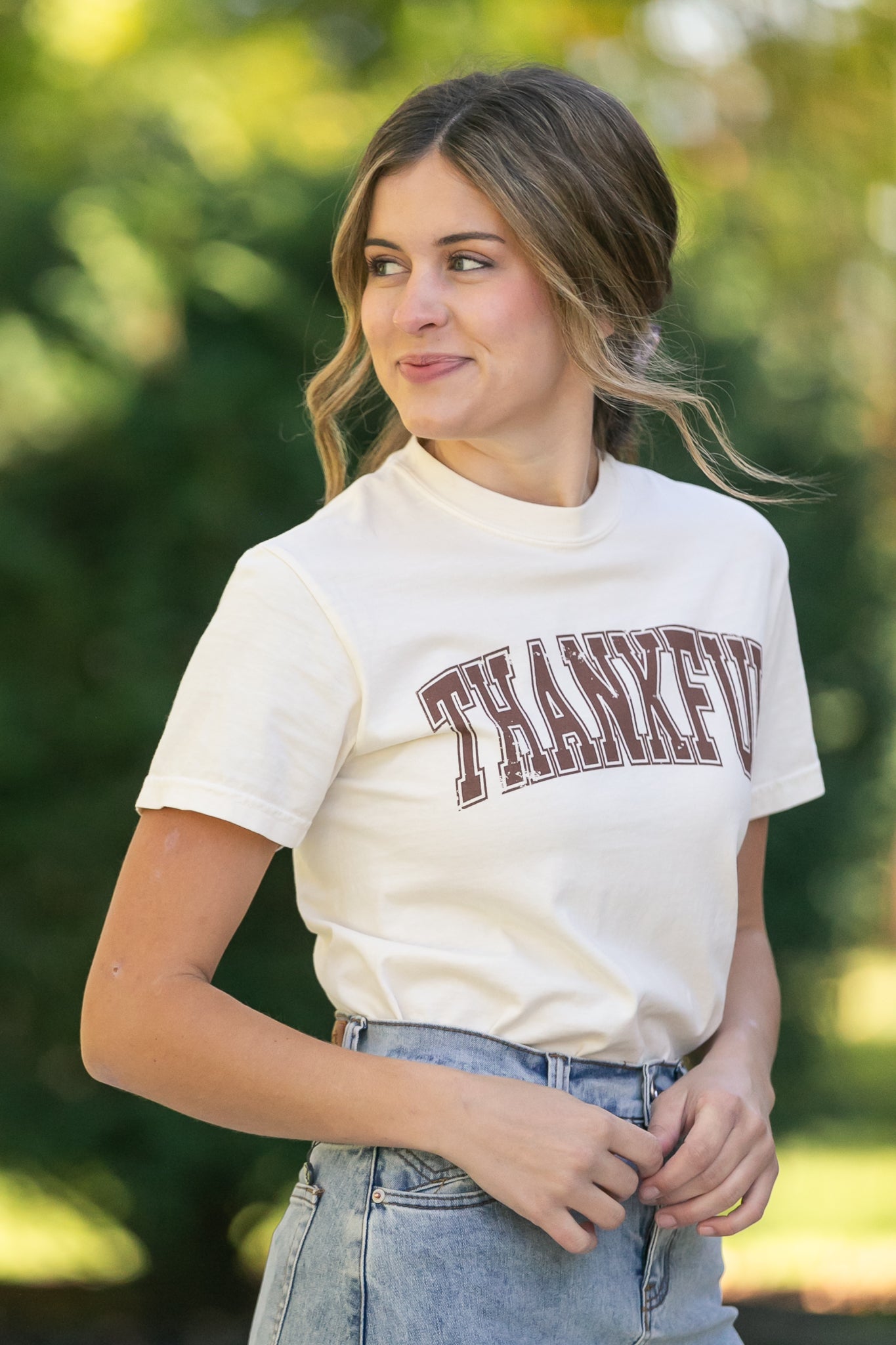 Short Sleeve Thankful Graphic Tee - FINAL SALE