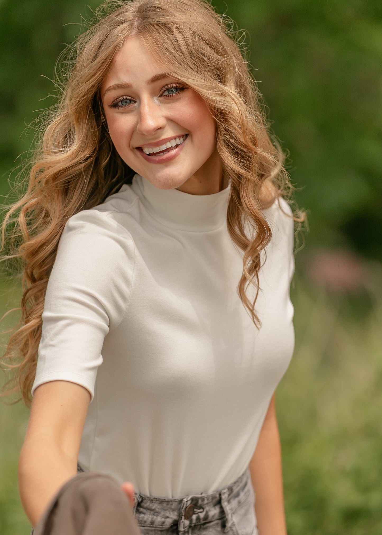 Short Sleeve Mock Neck Top