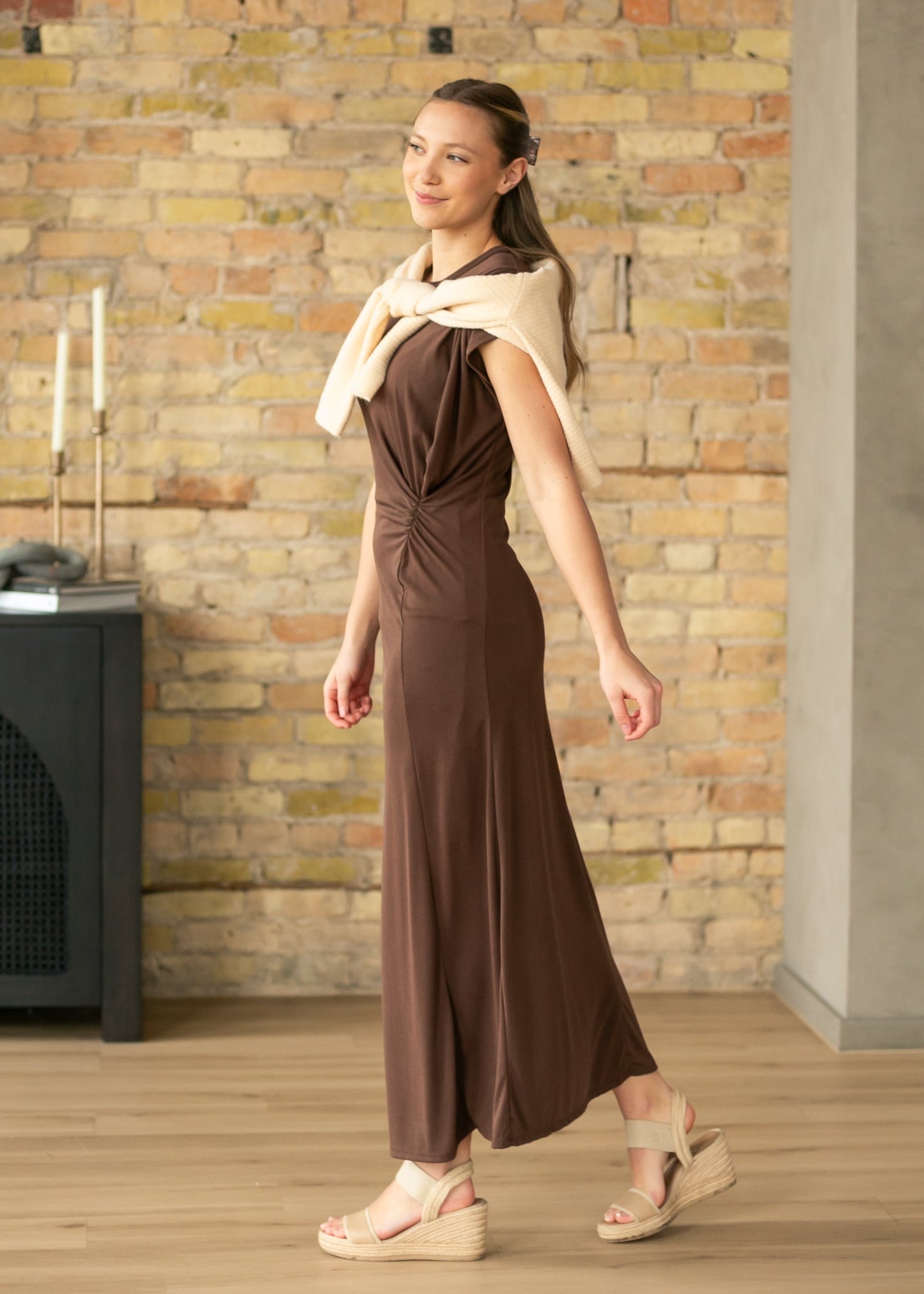 Short Sleeve Waist Detail Maxi Dress - FINAL SALE