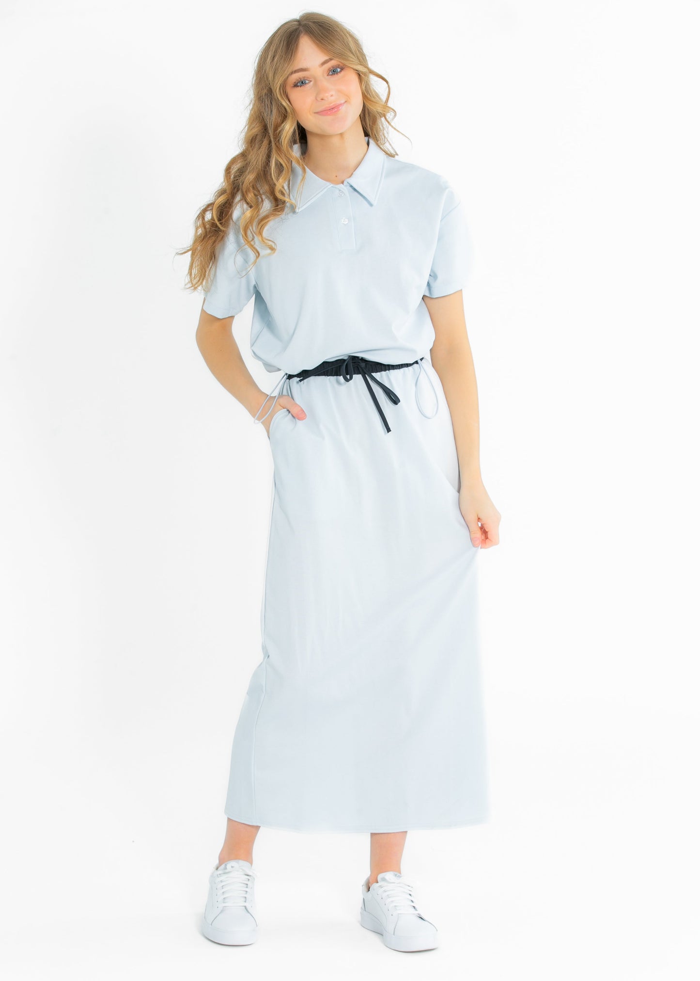 Showed Up Drawstring Midi Skirt - FINAL SALE